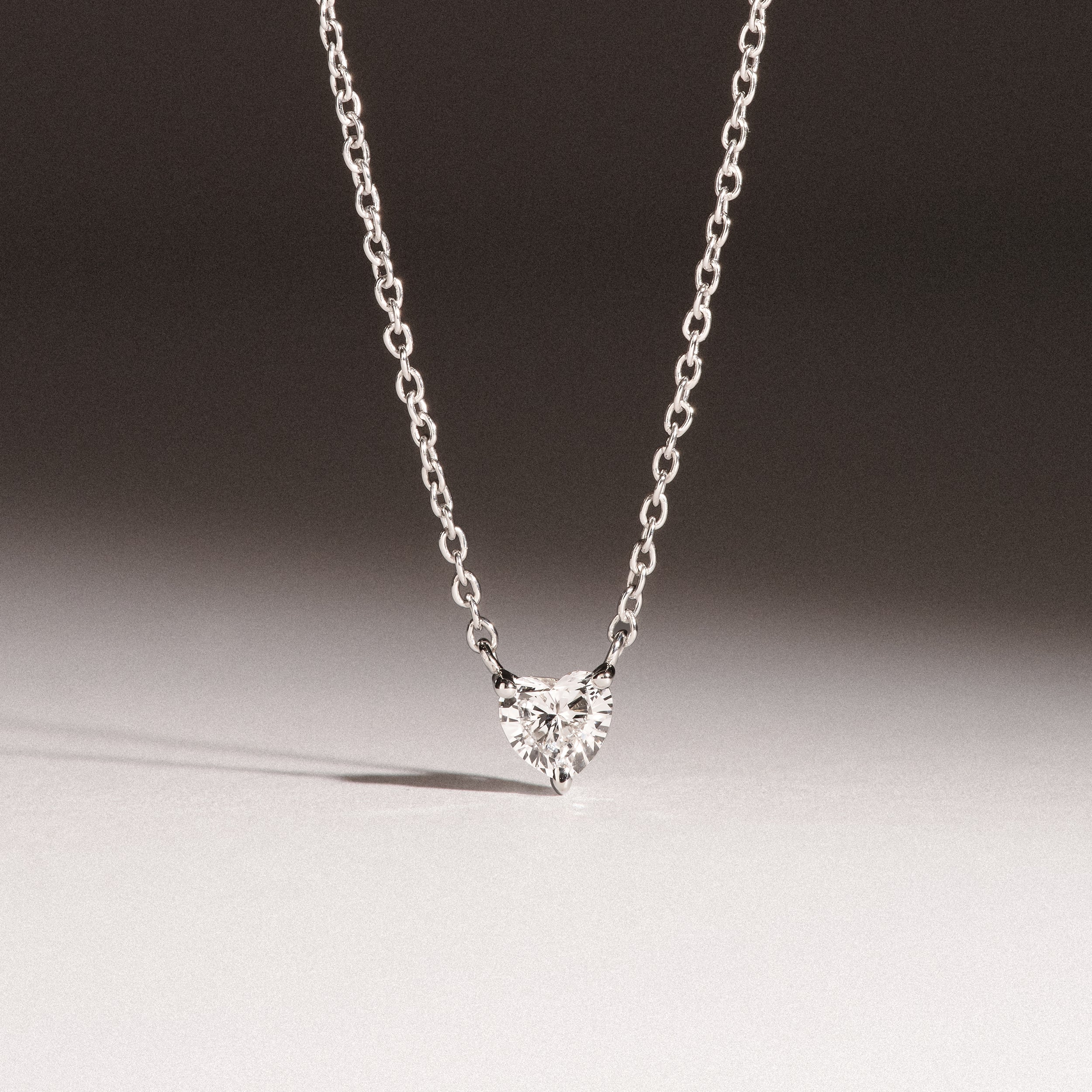 Wanderlust Floating Heart Cut Lab Diamond Solitaire Necklace 0.25ct H/SI in 925 Silver - Image 6