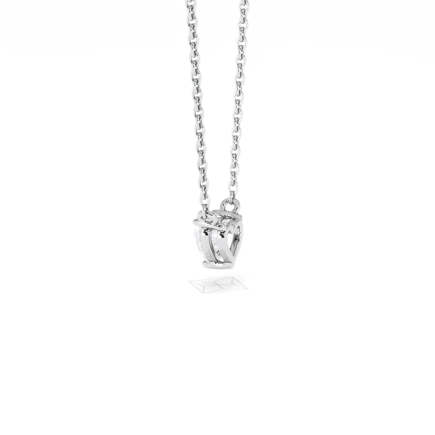 Wanderlust Floating Heart Cut Lab Diamond Solitaire Necklace 0.25ct H/SI in 925 Silver - Image 64