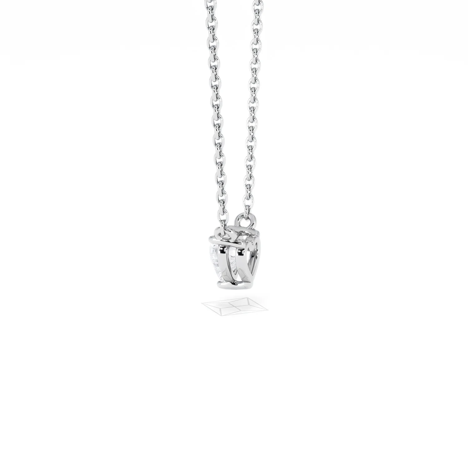 Wanderlust Floating Heart Cut Lab Diamond Solitaire Necklace 0.25ct H/SI in 925 Silver - Image 65