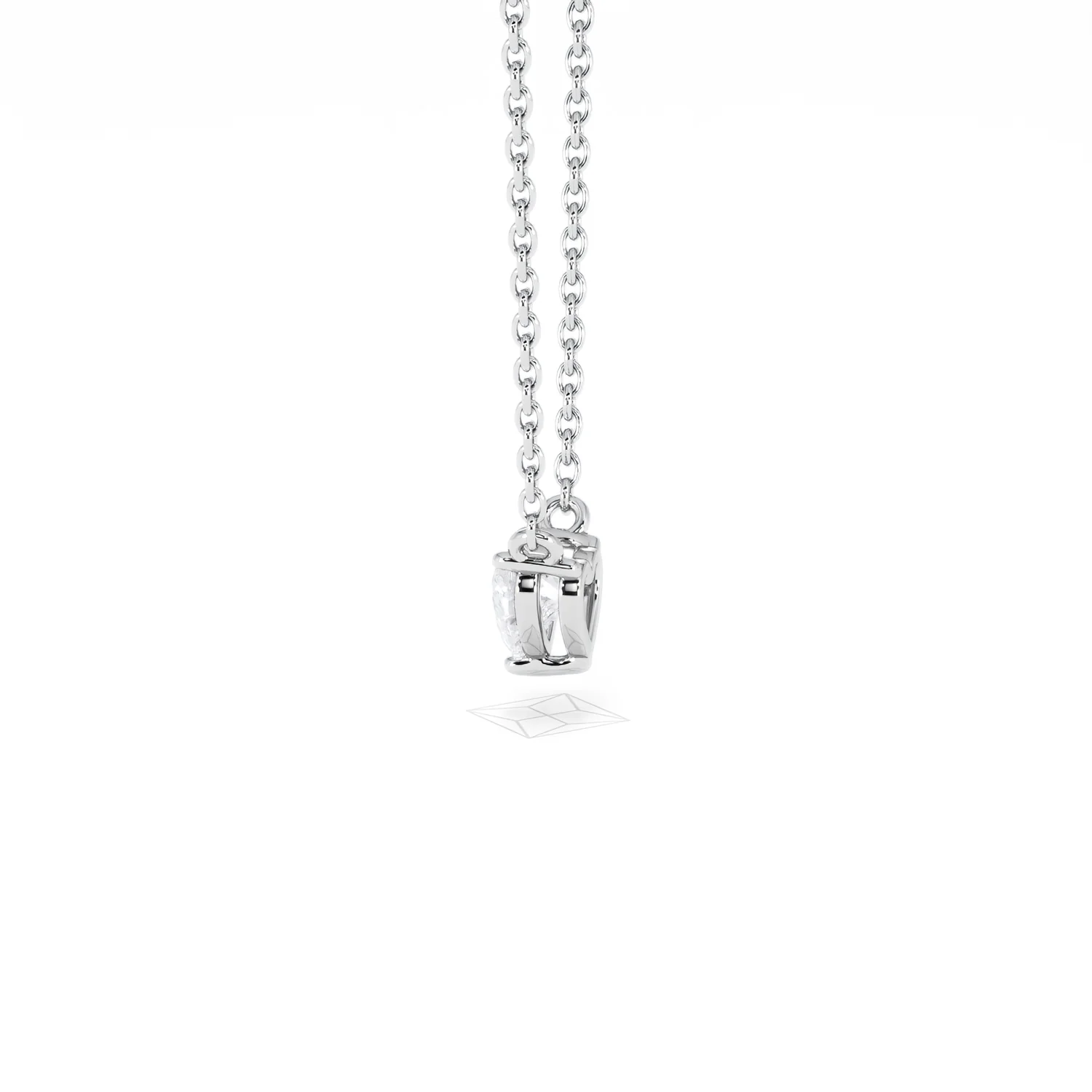Wanderlust Floating Heart Cut Lab Diamond Solitaire Necklace 0.25ct H/SI in 925 Silver - Image 67