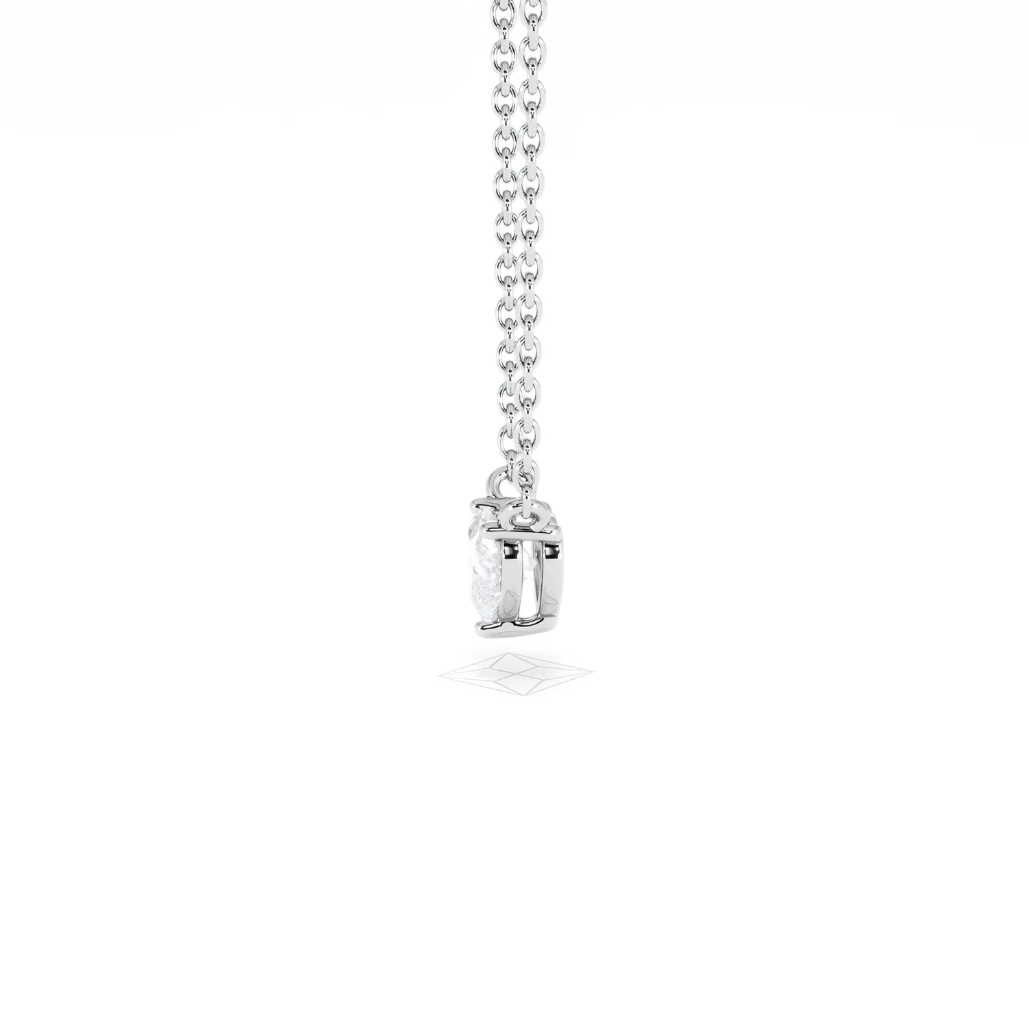 Wanderlust Floating Heart Cut Lab Diamond Solitaire Necklace 0.25ct H/SI in 925 Silver - Image 71