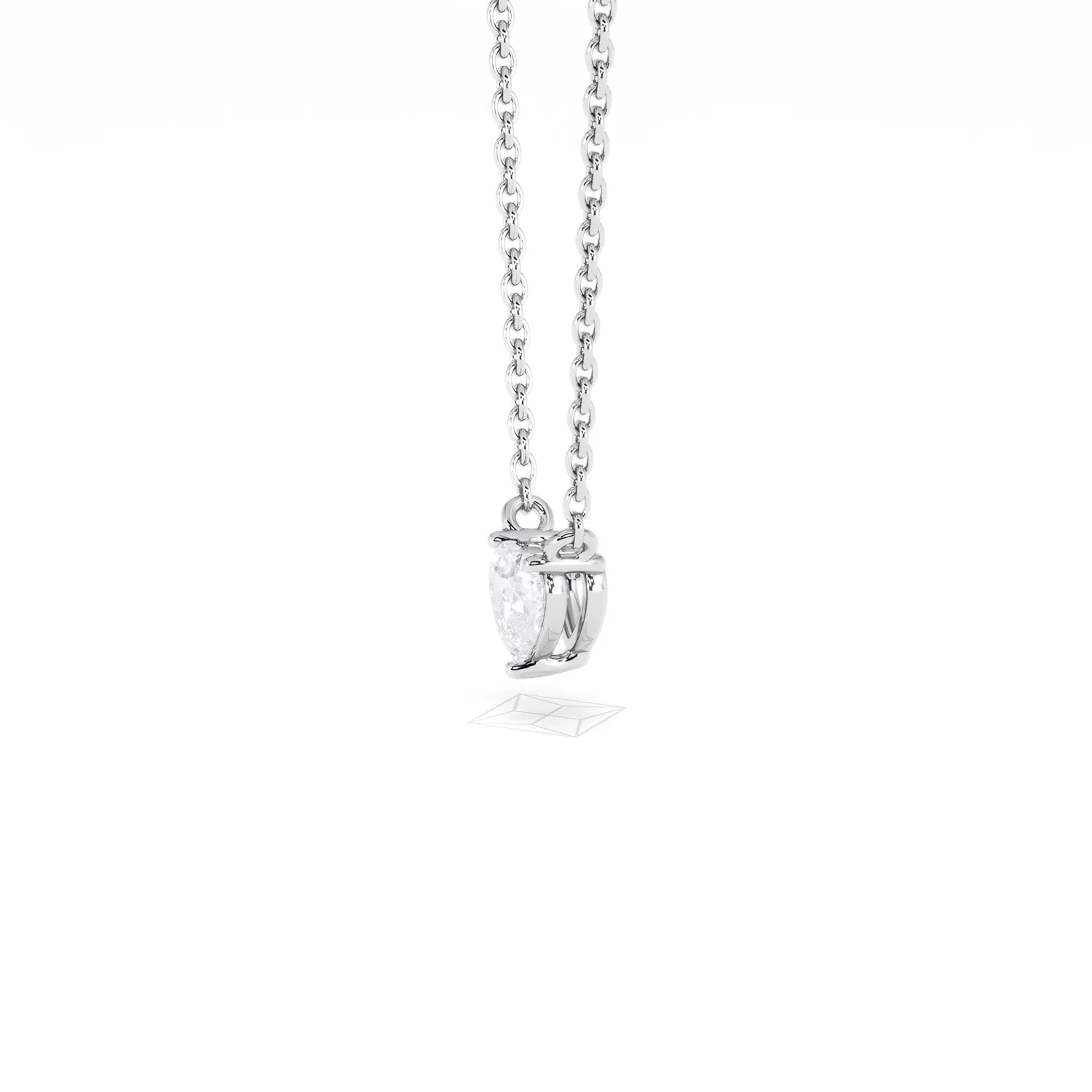Wanderlust Floating Heart Cut Lab Diamond Solitaire Necklace 0.25ct H/SI in 925 Silver - Image 74