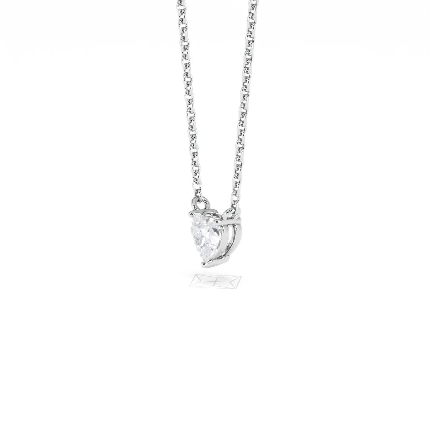 Wanderlust Floating Heart Cut Lab Diamond Solitaire Necklace 0.25ct H/SI in 925 Silver - Image 78