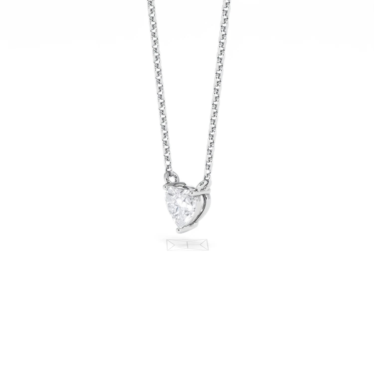 Wanderlust Floating Heart Cut Lab Diamond Solitaire Necklace 0.25ct H/SI in 925 Silver - Image 80