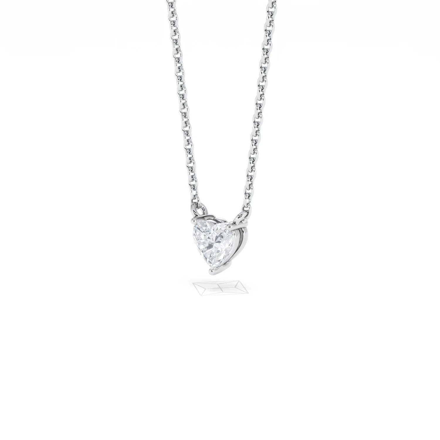 Wanderlust Floating Heart Cut Lab Diamond Solitaire Necklace 0.25ct H/SI in 925 Silver - Image 82