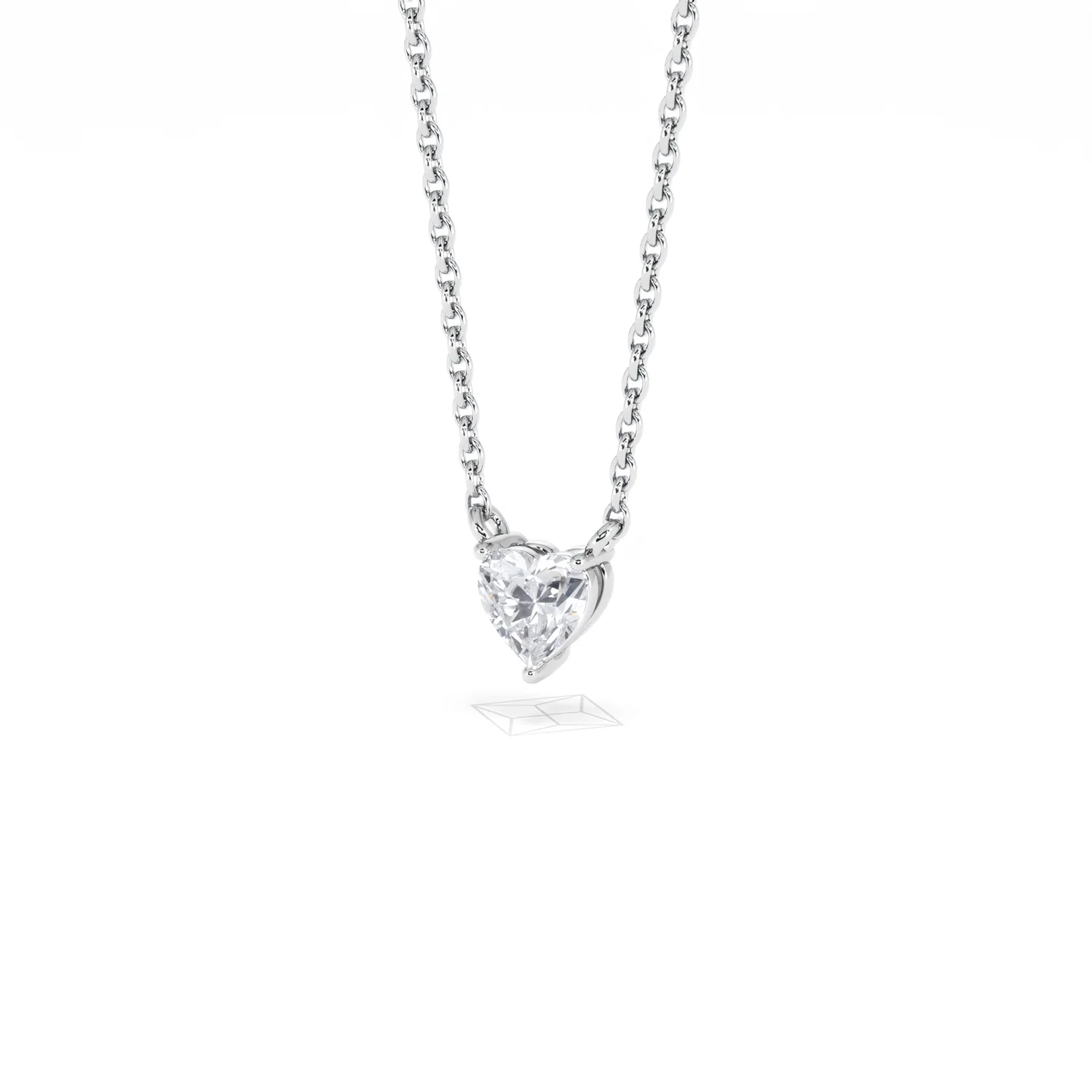 Wanderlust Floating Heart Cut Lab Diamond Solitaire Necklace 0.25ct H/SI in 925 Silver - Image 84