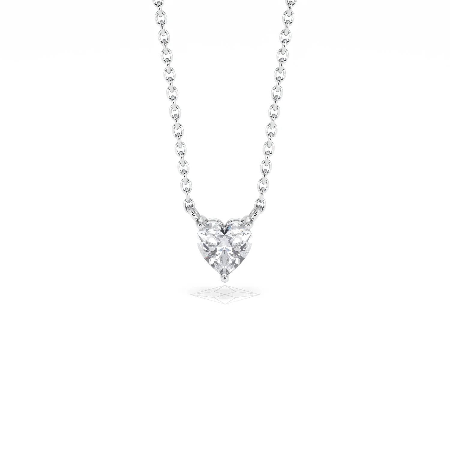 Wanderlust Floating Heart Cut Lab Diamond Solitaire Necklace 0.33ct H/SI in 925 Silver - Image 10