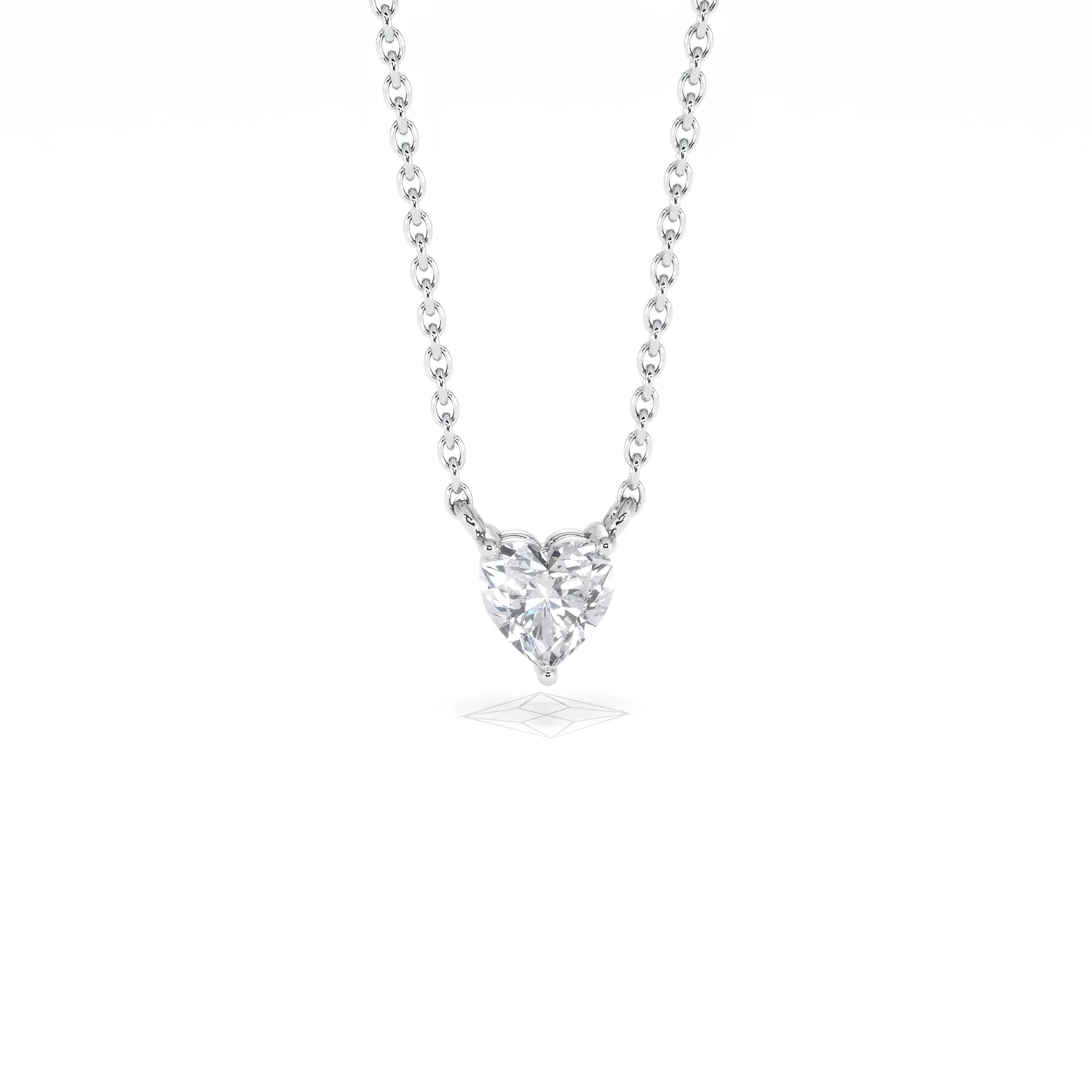 Wanderlust Floating Heart Cut Lab Diamond Solitaire Necklace 0.33ct H/SI in 925 Silver - Image 11