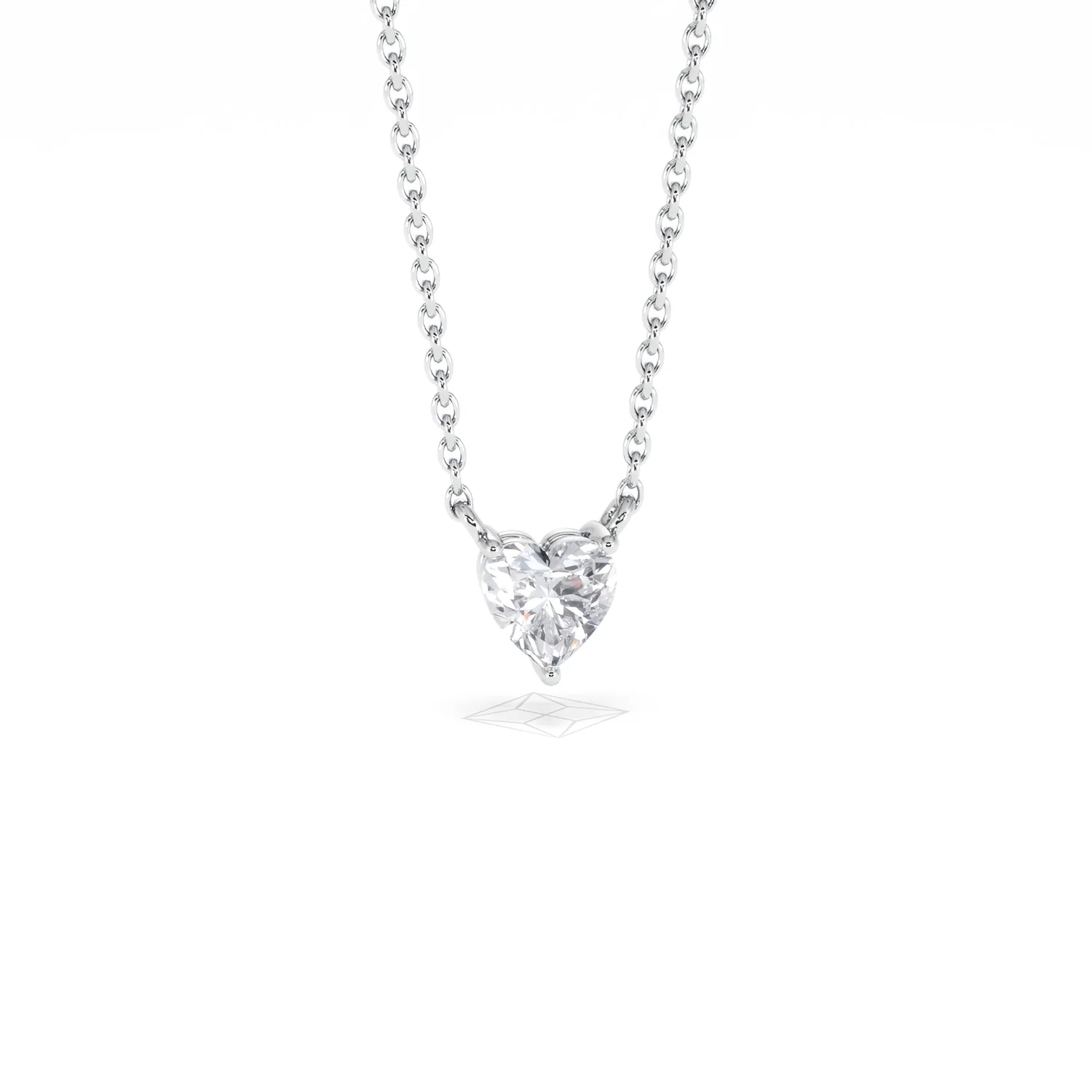 Wanderlust Floating Heart Cut Lab Diamond Solitaire Necklace 0.33ct H/SI in 925 Silver - Image 12