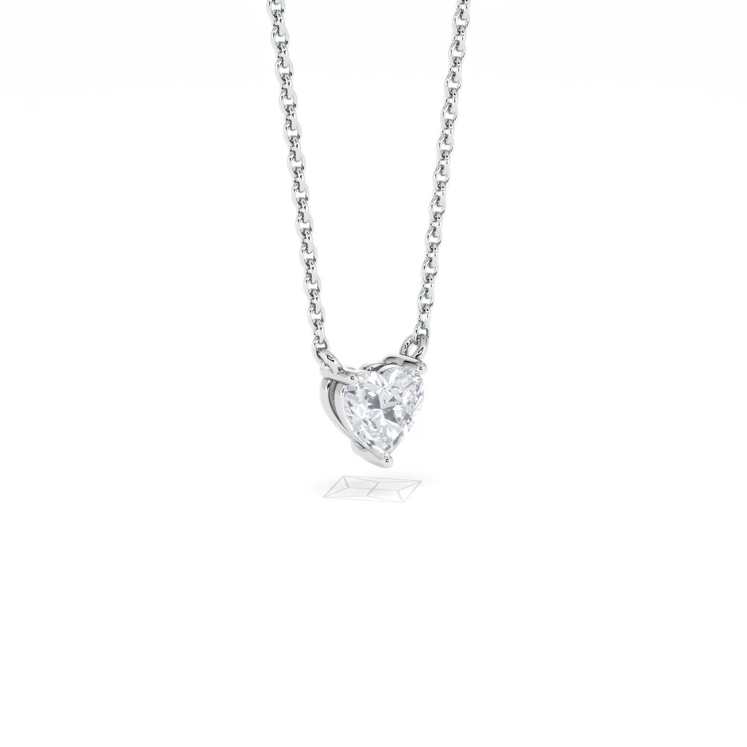 Wanderlust Floating Heart Cut Lab Diamond Solitaire Necklace 0.33ct H/SI in 925 Silver - Image 17