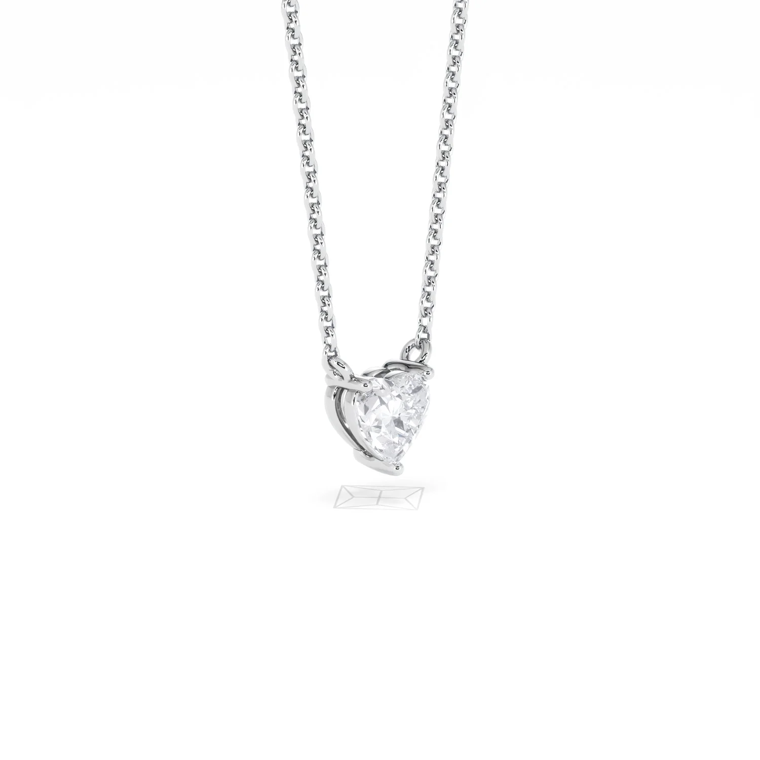 Wanderlust Floating Heart Cut Lab Diamond Solitaire Necklace 0.33ct H/SI in 925 Silver - Image 19