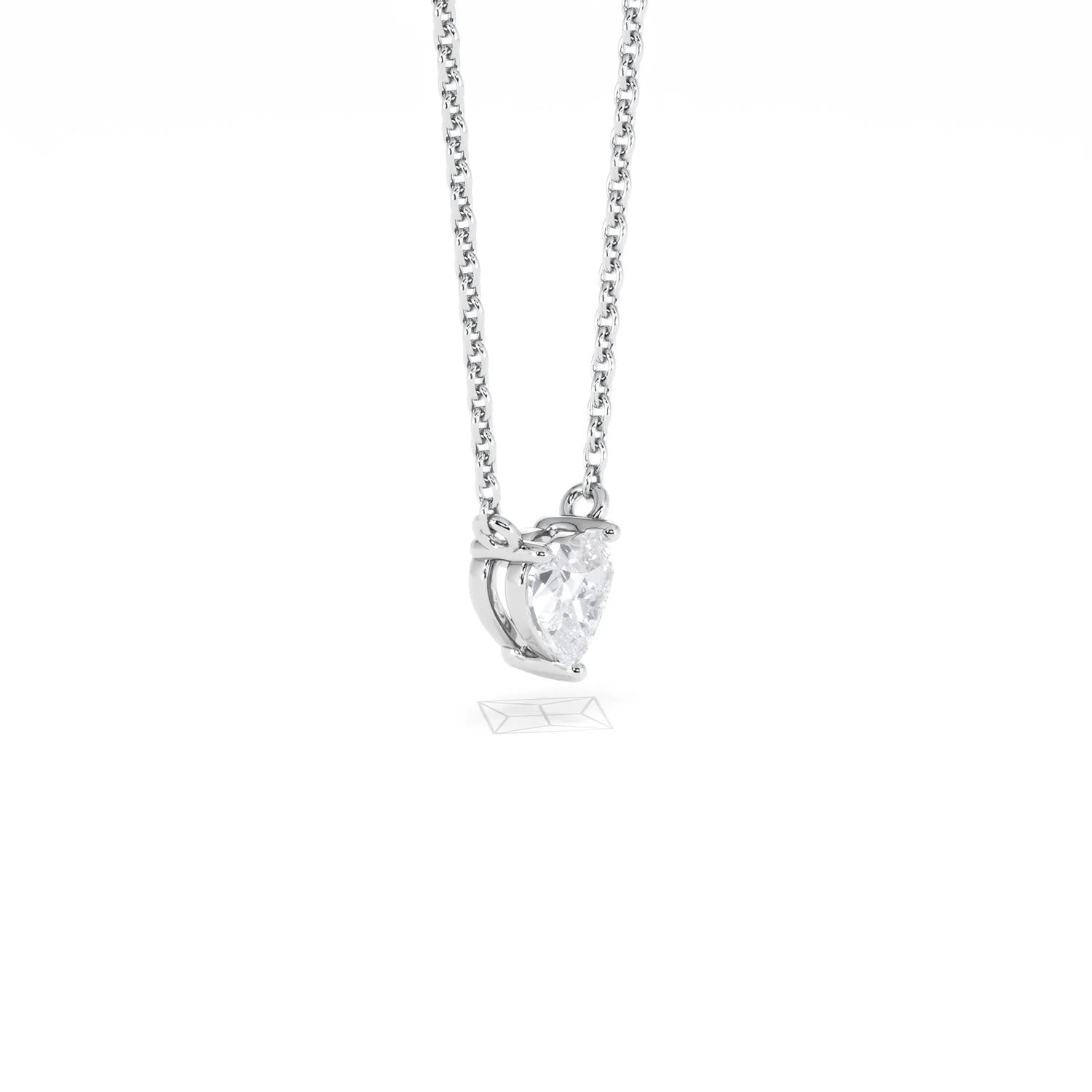 Wanderlust Floating Heart Cut Lab Diamond Solitaire Necklace 0.33ct H/SI in 925 Silver - Image 22