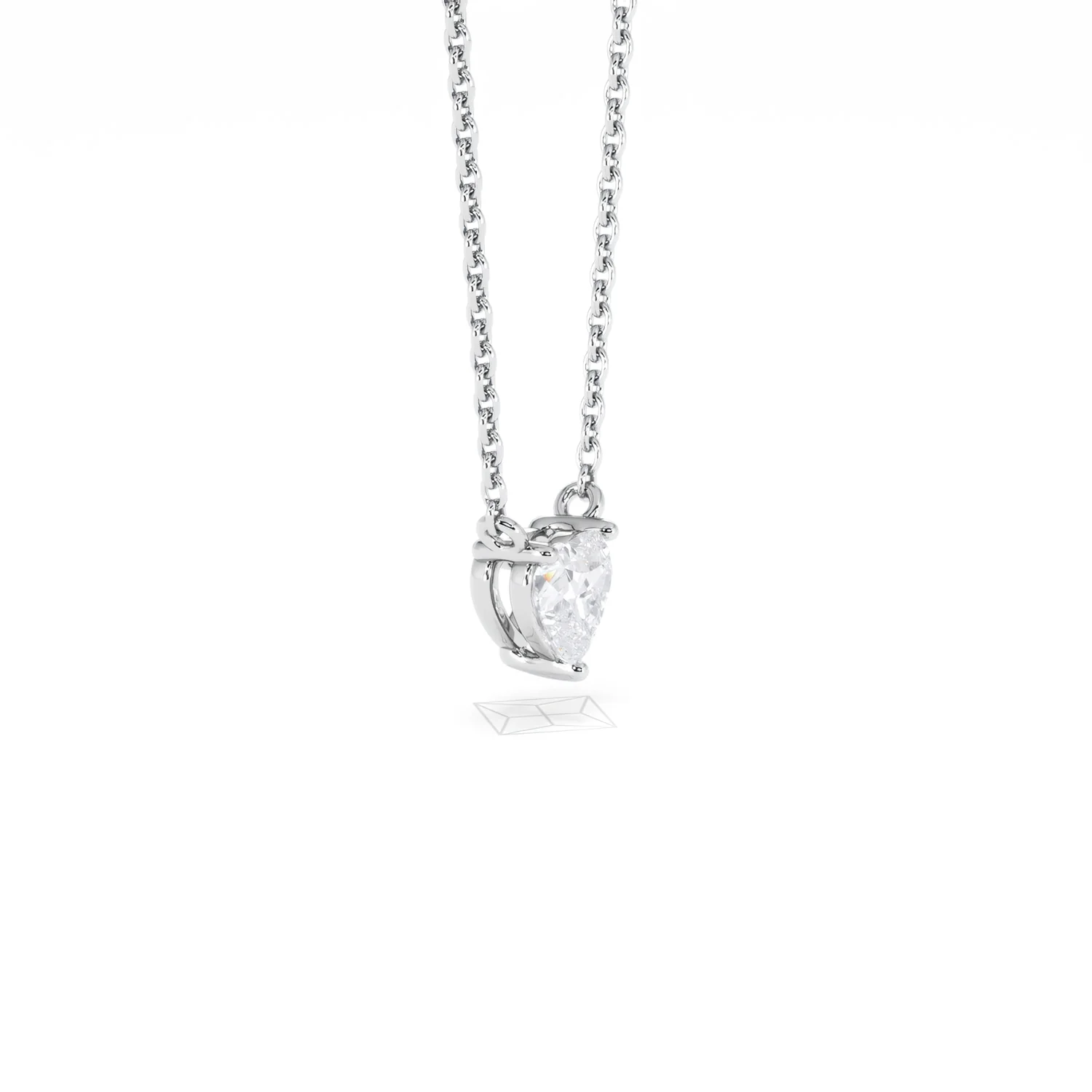 Wanderlust Floating Heart Cut Lab Diamond Solitaire Necklace 0.33ct H/SI in 925 Silver - Image 23