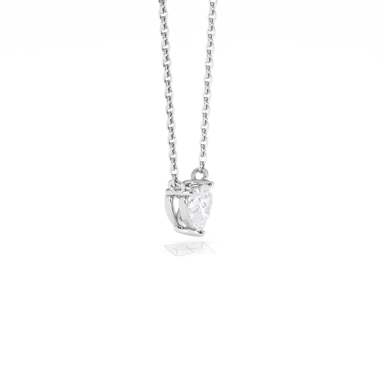 Wanderlust Floating Heart Cut Lab Diamond Solitaire Necklace 0.33ct H/SI in 925 Silver - Image 24