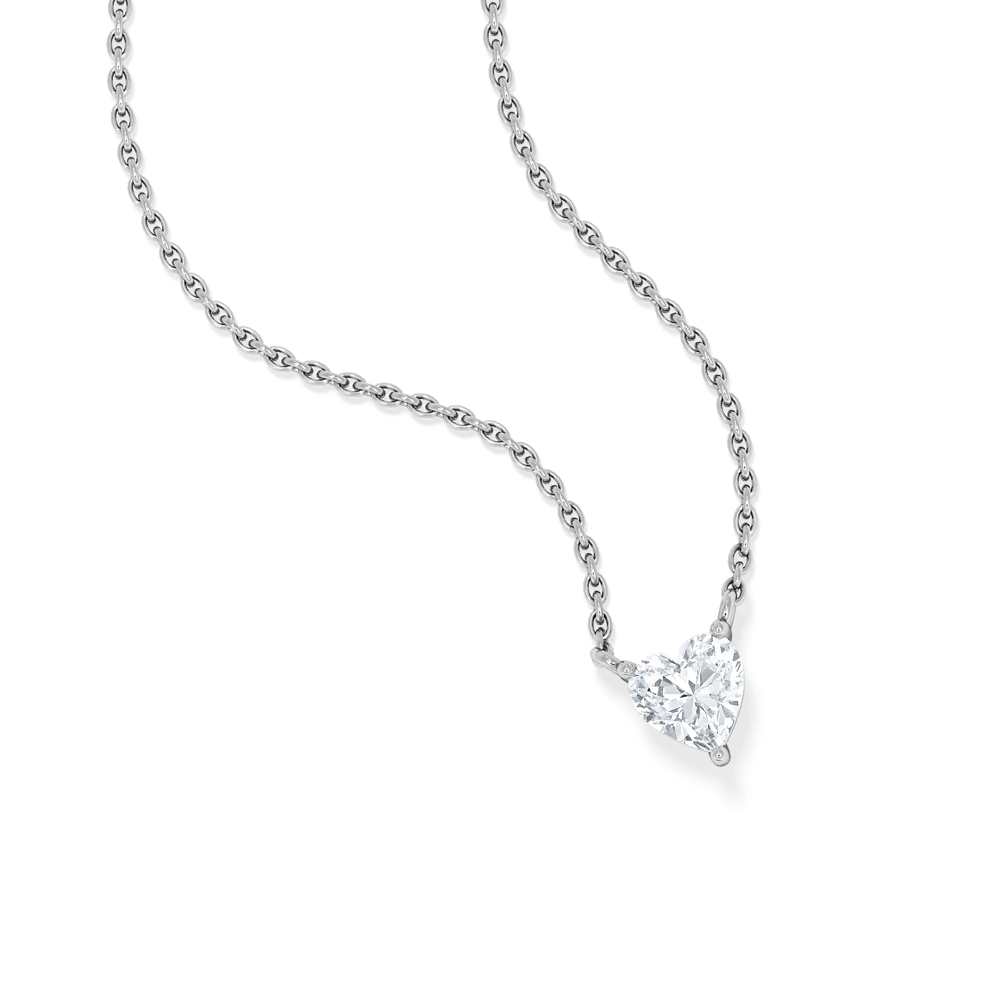 Wanderlust Floating Heart Cut Lab Diamond Solitaire Necklace 0.33ct H/SI in 925 Silver - Image 3