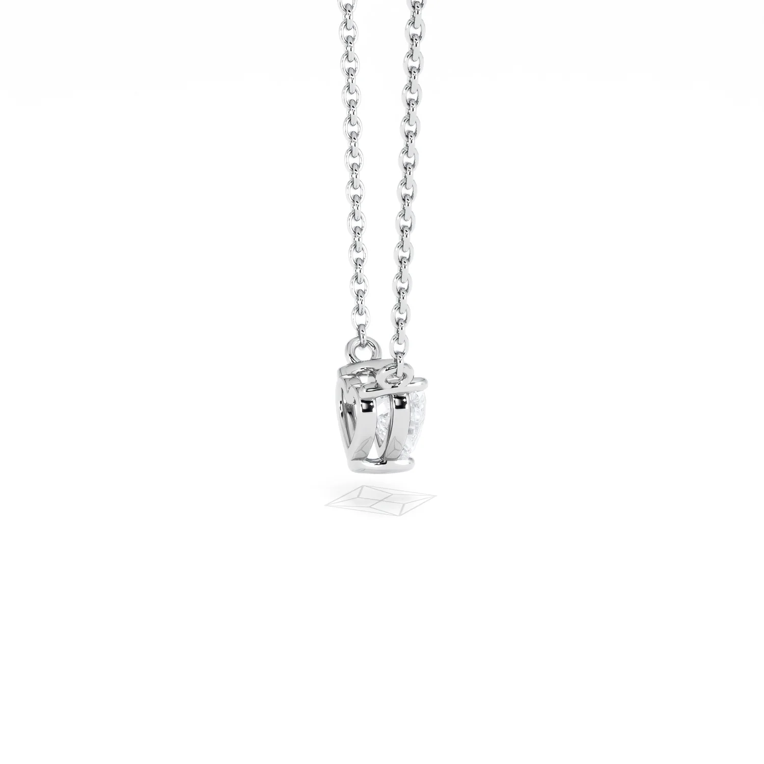 Wanderlust Floating Heart Cut Lab Diamond Solitaire Necklace 0.33ct H/SI in 925 Silver - Image 34