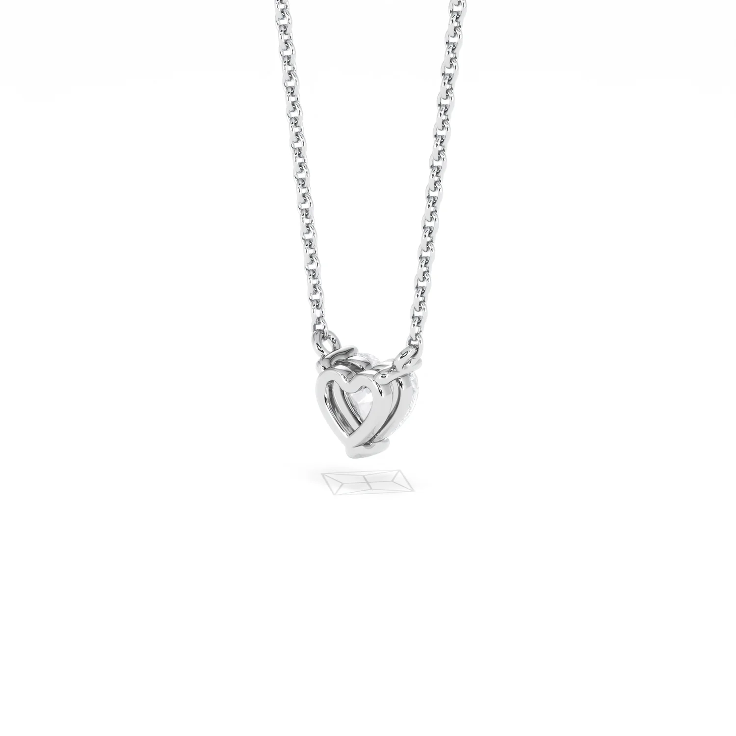 Wanderlust Floating Heart Cut Lab Diamond Solitaire Necklace 0.33ct H/SI in 925 Silver - Image 42