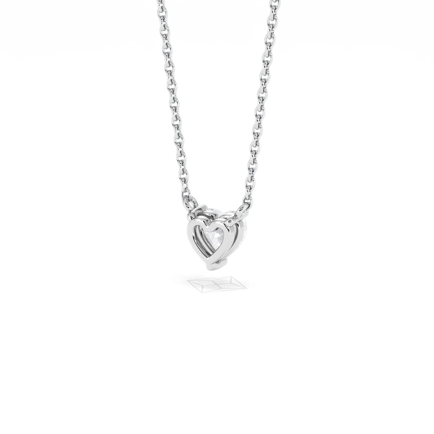 Wanderlust Floating Heart Cut Lab Diamond Solitaire Necklace 0.33ct H/SI in 925 Silver - Image 44
