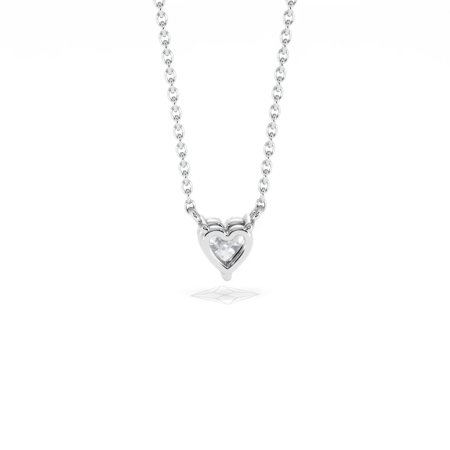 Wanderlust Floating Heart Cut Lab Diamond Solitaire Necklace 0.33ct H/SI in 925 Silver - Image 51