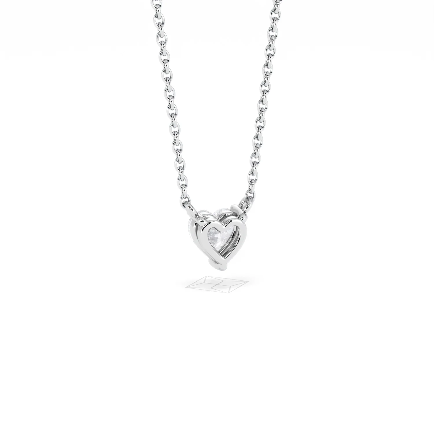 Wanderlust Floating Heart Cut Lab Diamond Solitaire Necklace 0.33ct H/SI in 925 Silver - Image 54