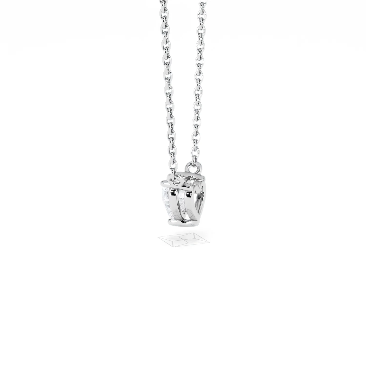 Wanderlust Floating Heart Cut Lab Diamond Solitaire Necklace 0.33ct H/SI in 925 Silver - Image 65
