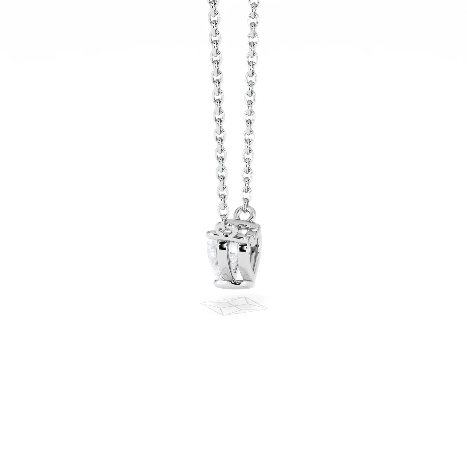 Wanderlust Floating Heart Cut Lab Diamond Solitaire Necklace 0.33ct H/SI in 925 Silver - Image 66