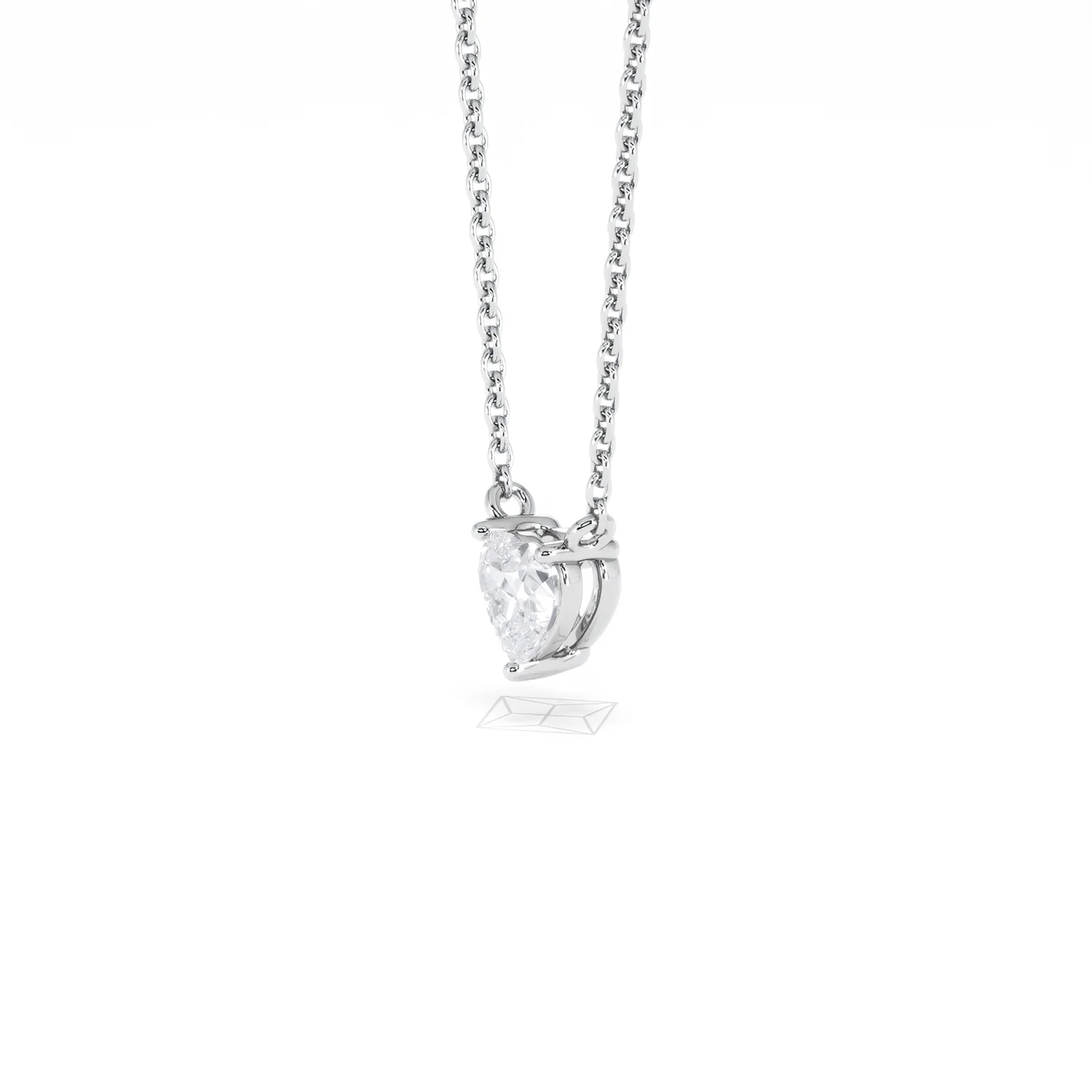 Wanderlust Floating Heart Cut Lab Diamond Solitaire Necklace 0.33ct H/SI in 925 Silver - Image 77