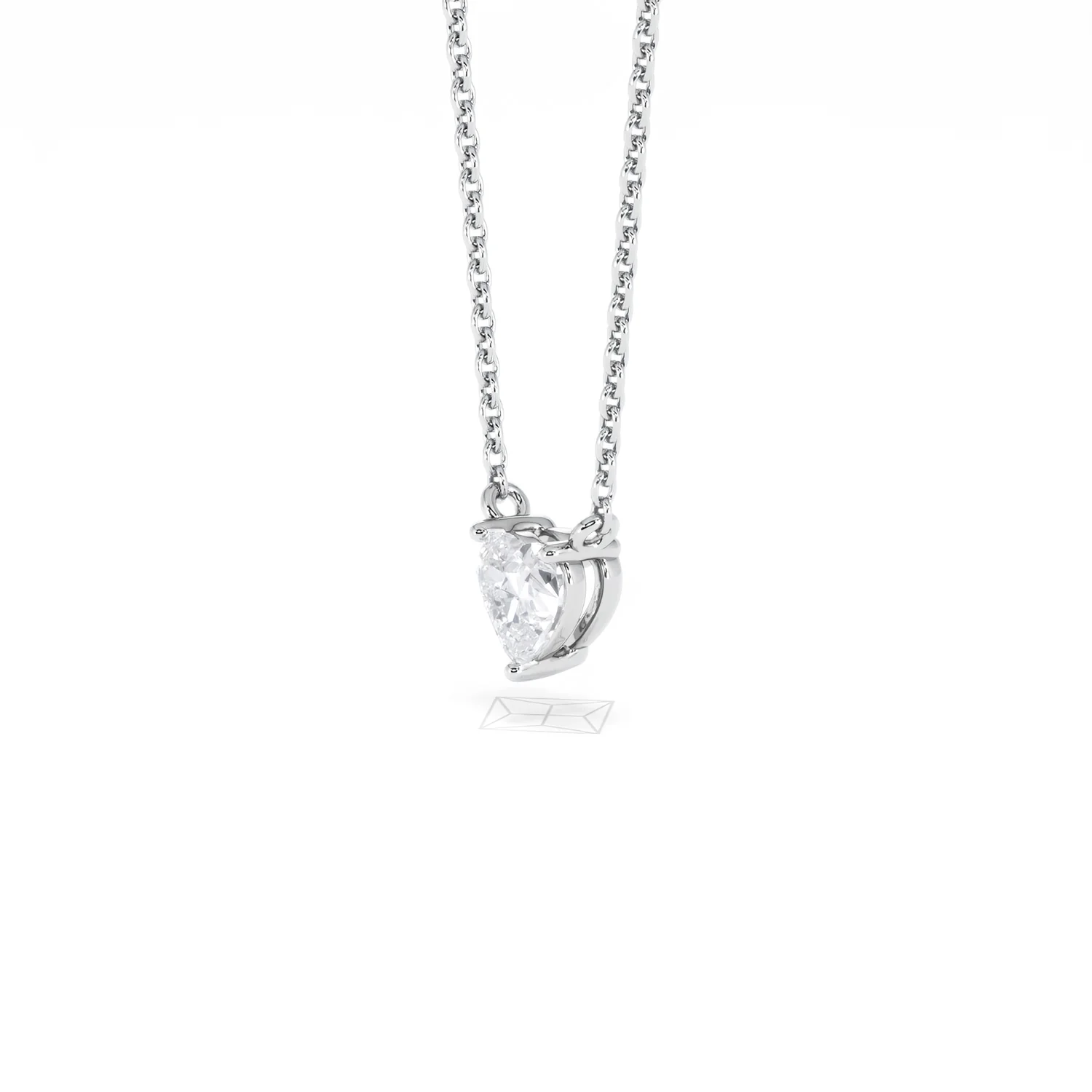 Wanderlust Floating Heart Cut Lab Diamond Solitaire Necklace 0.33ct H/SI in 925 Silver - Image 78