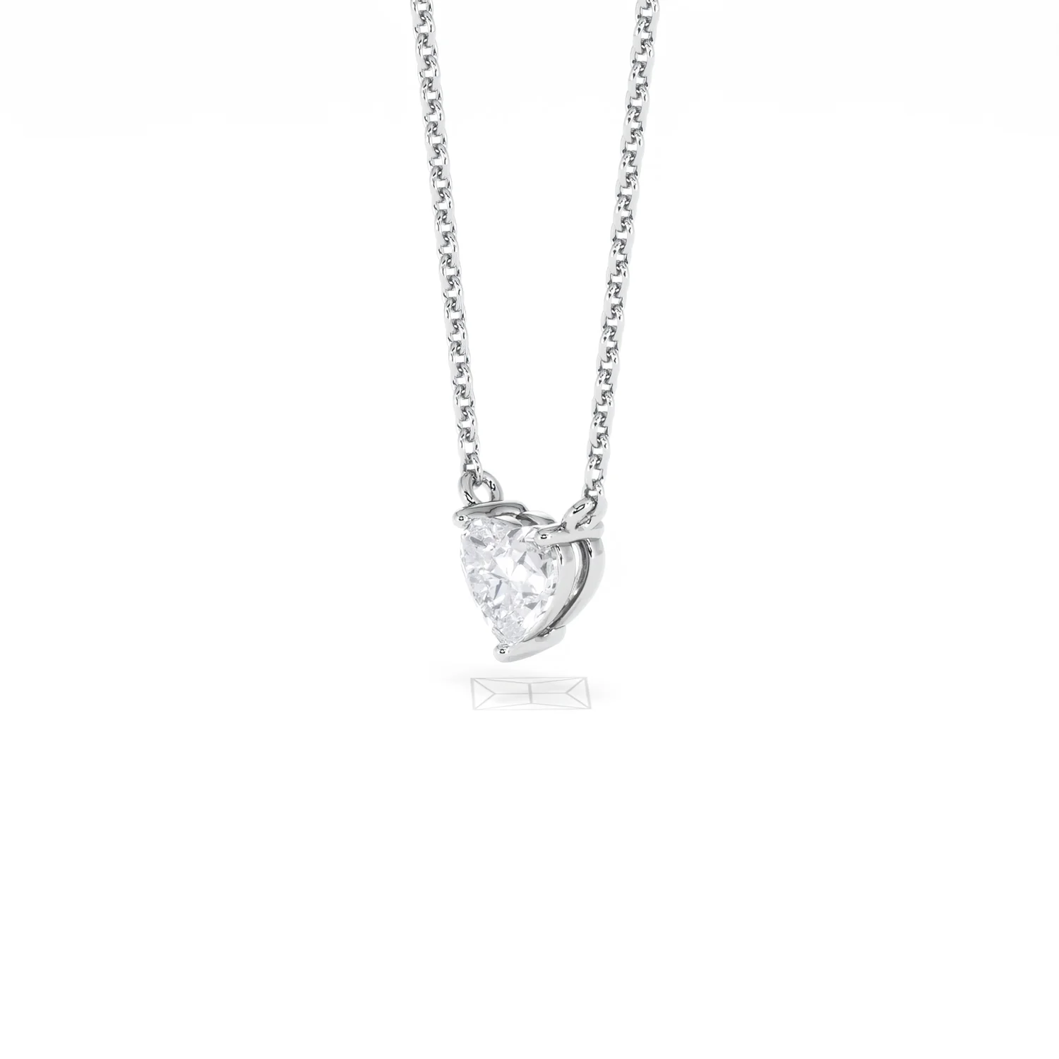 Wanderlust Floating Heart Cut Lab Diamond Solitaire Necklace 0.33ct H/SI in 925 Silver - Image 80