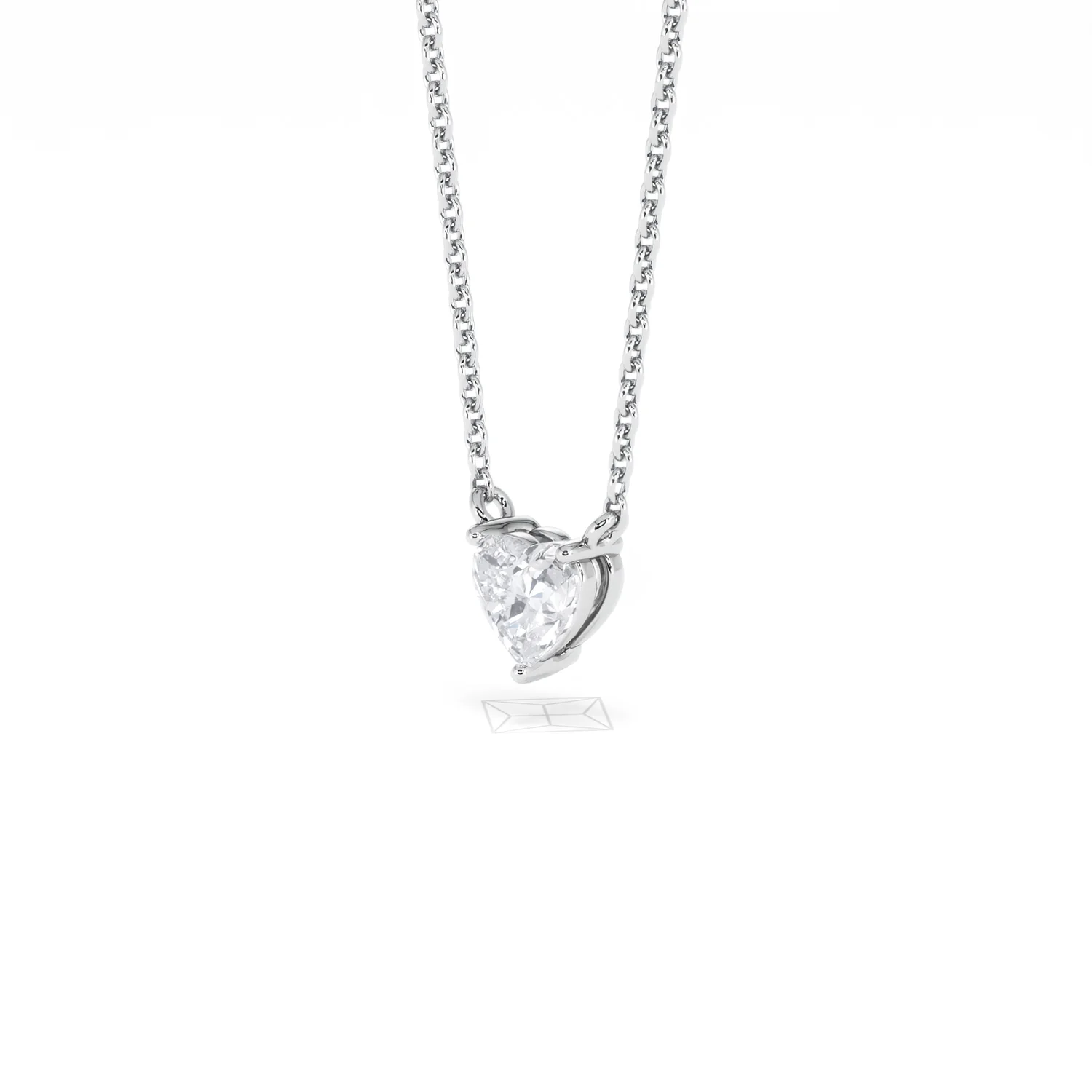 Wanderlust Floating Heart Cut Lab Diamond Solitaire Necklace 0.33ct H/SI in 925 Silver - Image 81