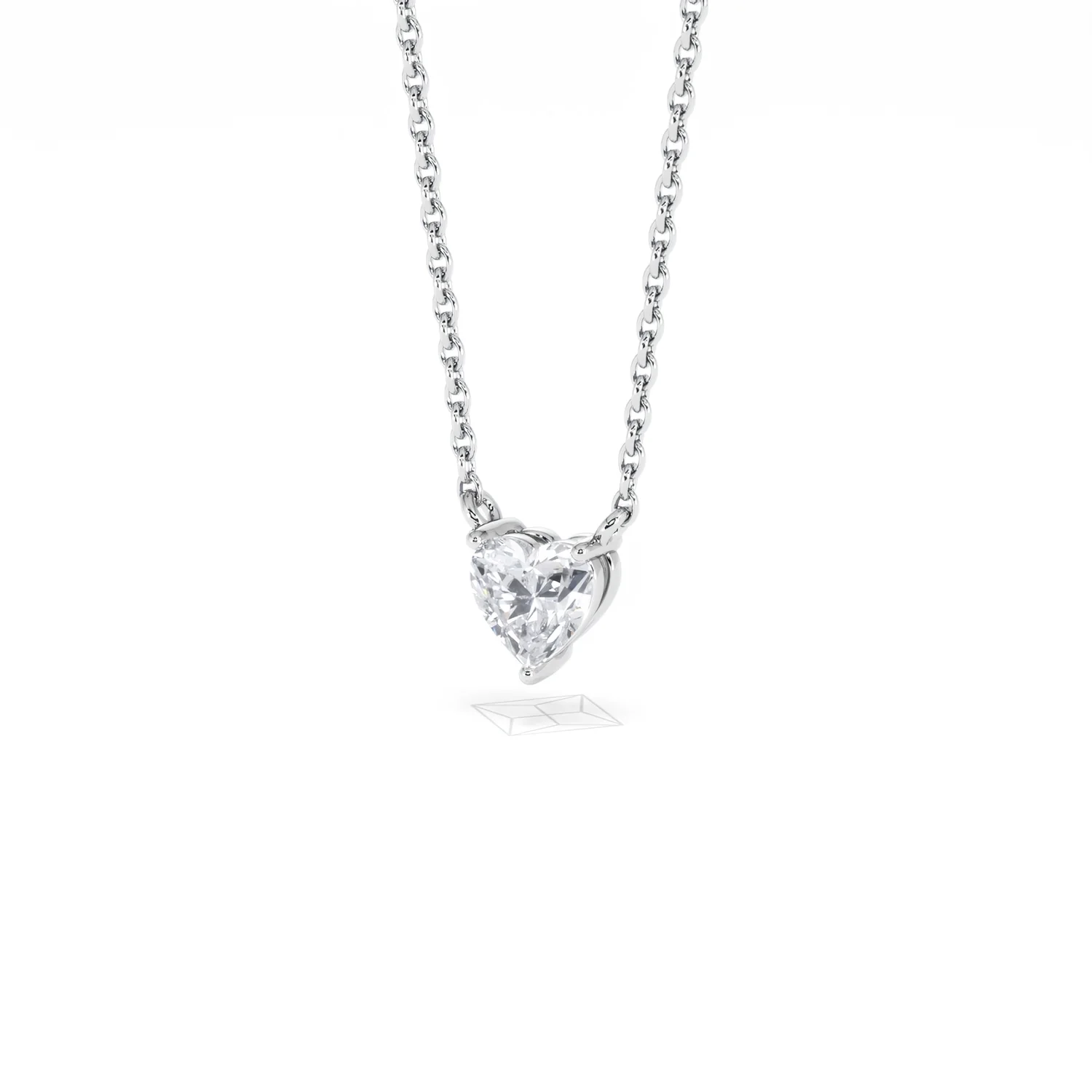 Wanderlust Floating Heart Cut Lab Diamond Solitaire Necklace 0.33ct H/SI in 925 Silver - Image 84