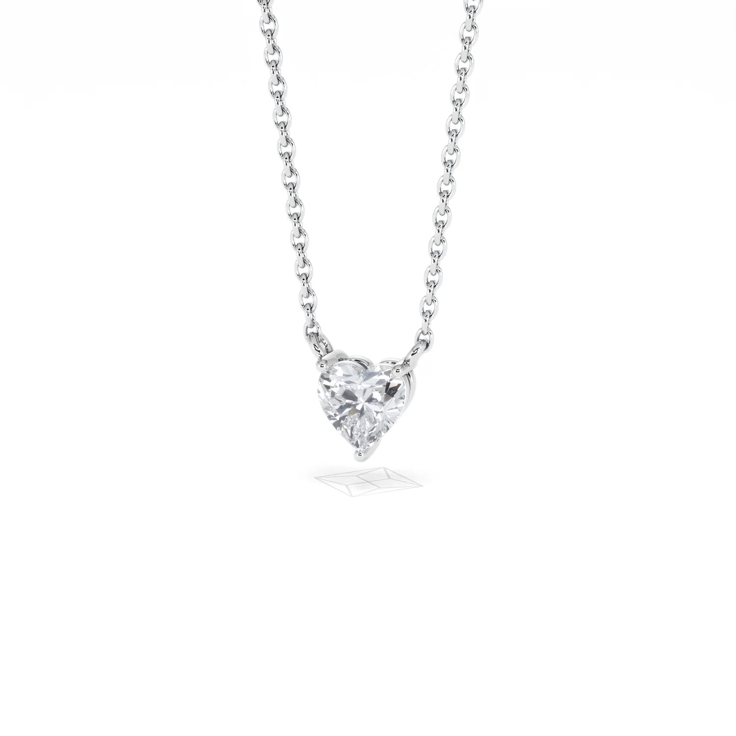 Wanderlust Floating Heart Cut Lab Diamond Solitaire Necklace 0.33ct H/SI in 925 Silver - Image 86