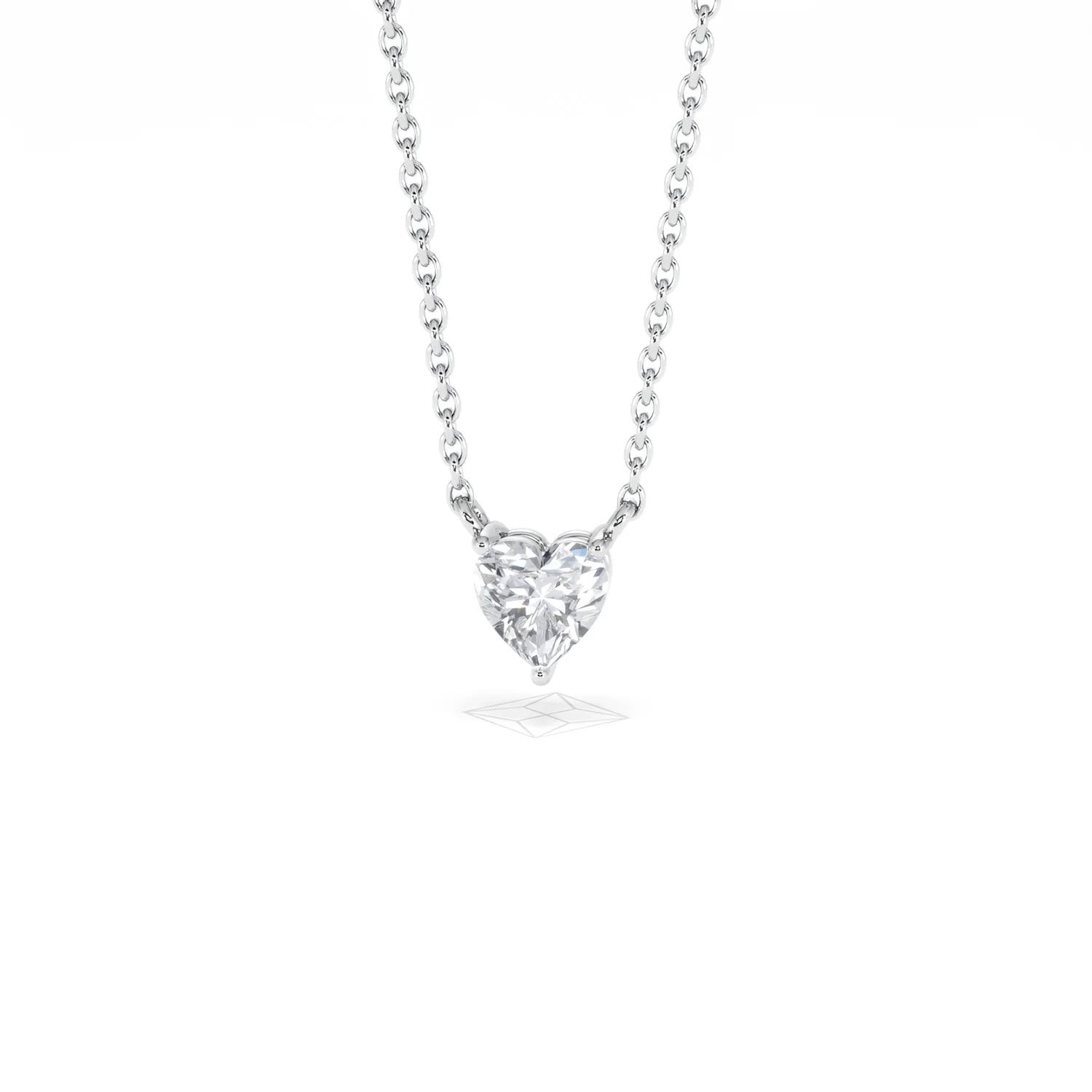 Wanderlust Floating Heart Cut Lab Diamond Solitaire Necklace 0.33ct H/SI in 925 Silver - Image 88