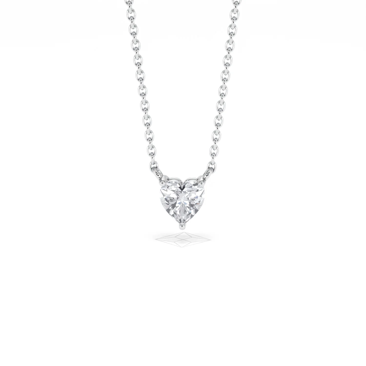 Wanderlust Floating Heart Cut Lab Diamond Solitaire Necklace 0.33ct H/SI in 925 Silver - Image 89