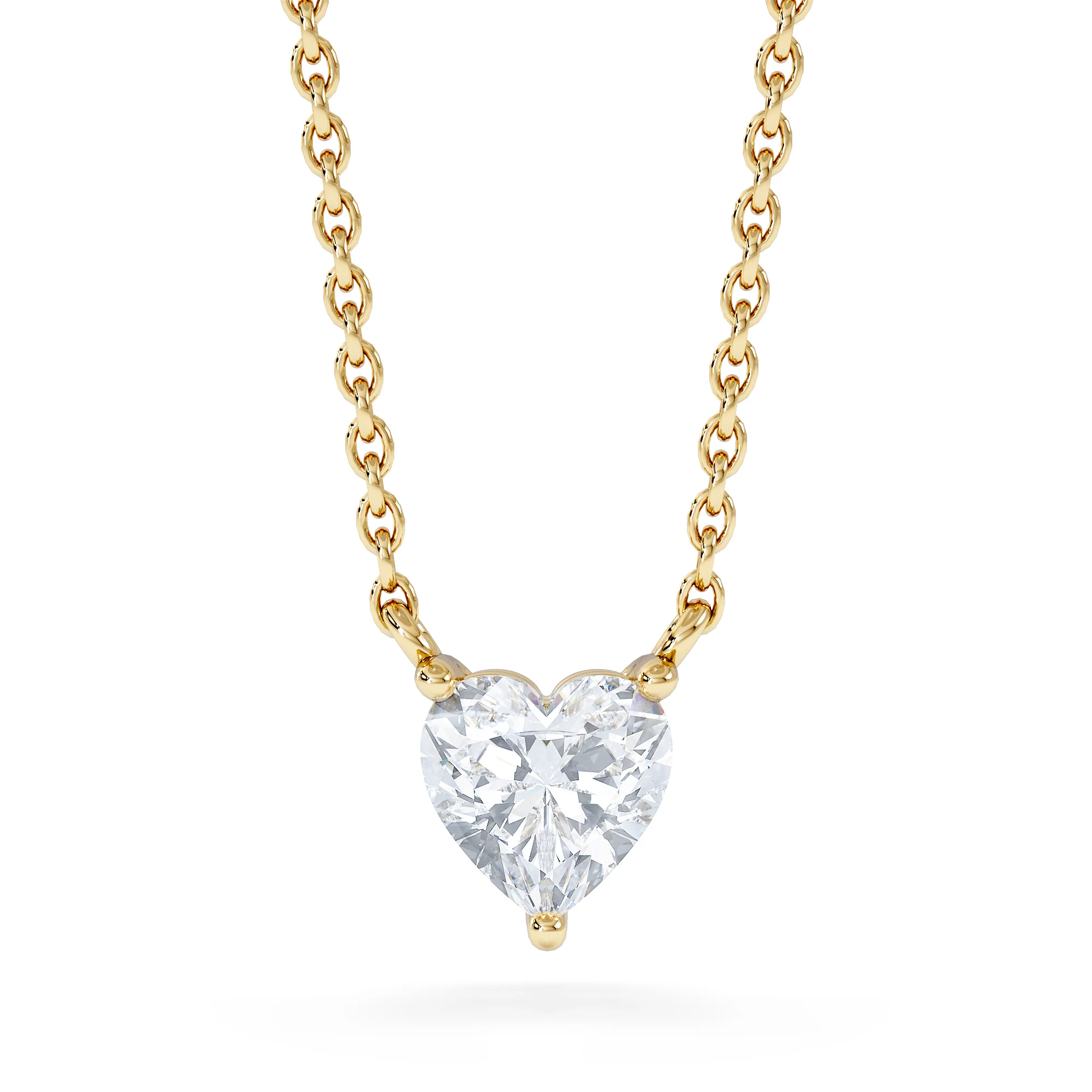 Wanderlust Floating Heart Cut Lab Diamond Solitaire Necklace 0.50ct H/SI in 9K Gold
