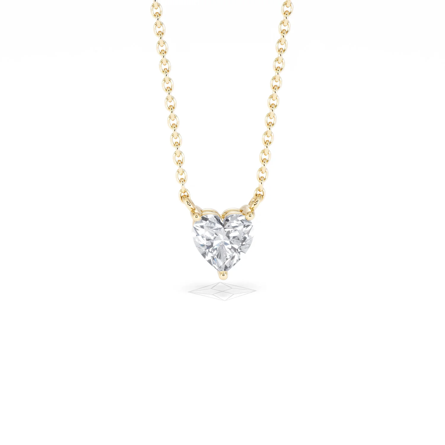 Wanderlust Floating Heart Cut Lab Diamond Solitaire Necklace 0.50ct H/SI in 9K Gold - Image 11