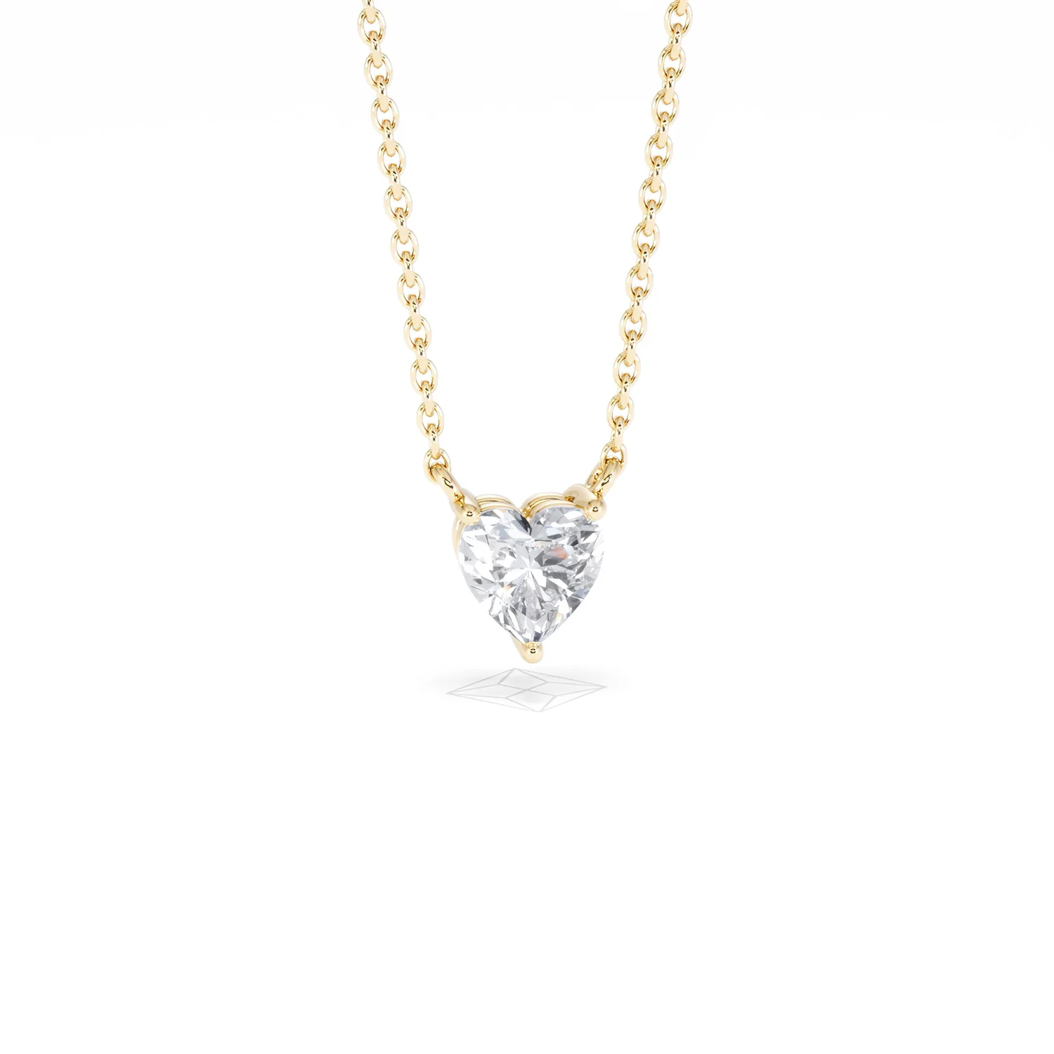 Wanderlust Floating Heart Cut Lab Diamond Solitaire Necklace 0.50ct H/SI in 9K Gold - Image 12