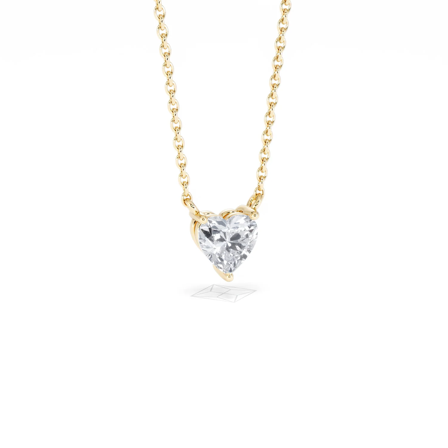 Wanderlust Floating Heart Cut Lab Diamond Solitaire Necklace 0.50ct H/SI in 9K Gold - Image 14