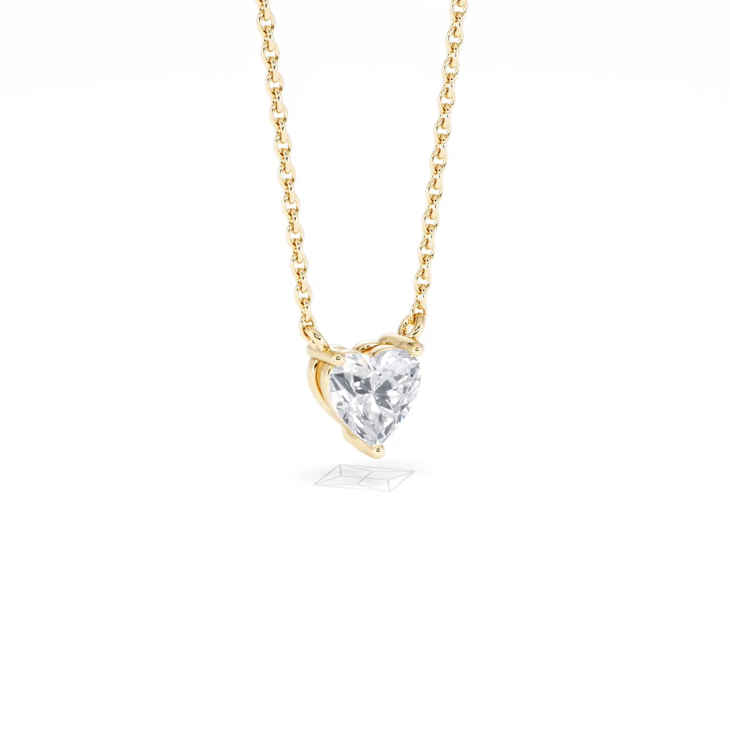 Wanderlust Floating Heart Cut Lab Diamond Solitaire Necklace 0.50ct H/SI in 9K Gold - Image 16