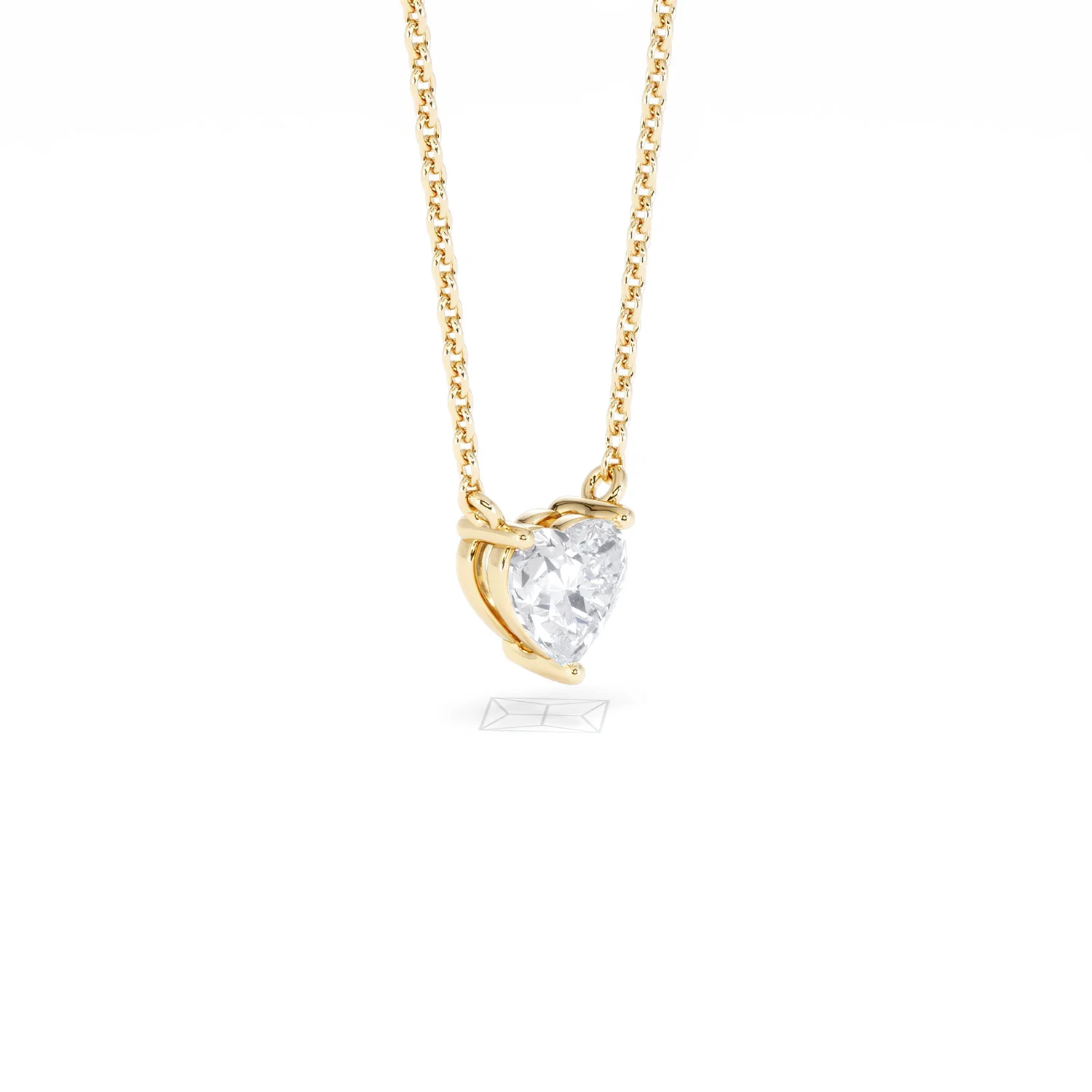 Wanderlust Floating Heart Cut Lab Diamond Solitaire Necklace 0.50ct H/SI in 9K Gold - Image 19
