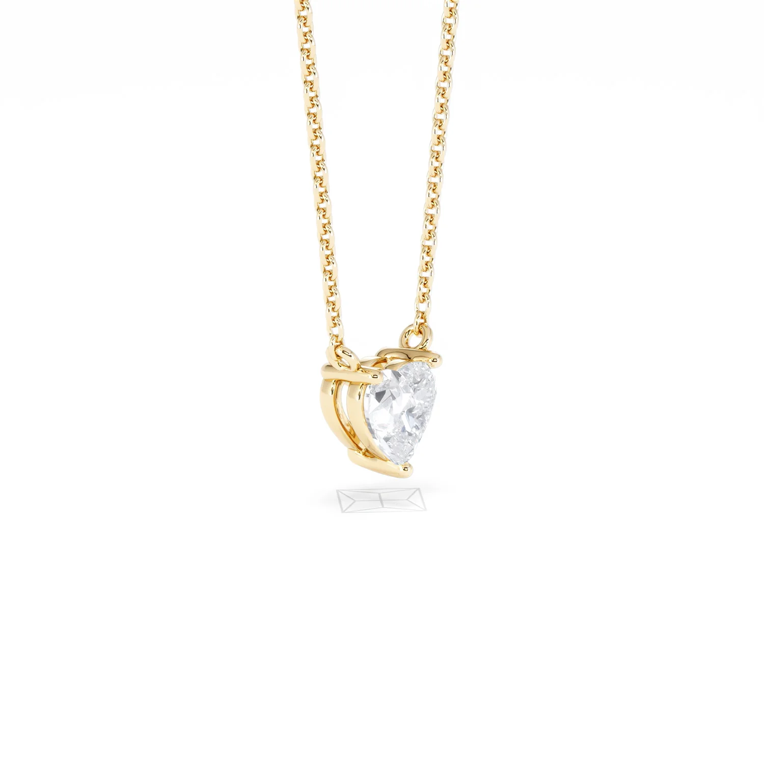 Wanderlust Floating Heart Cut Lab Diamond Solitaire Necklace 0.50ct H/SI in 9K Gold - Image 21