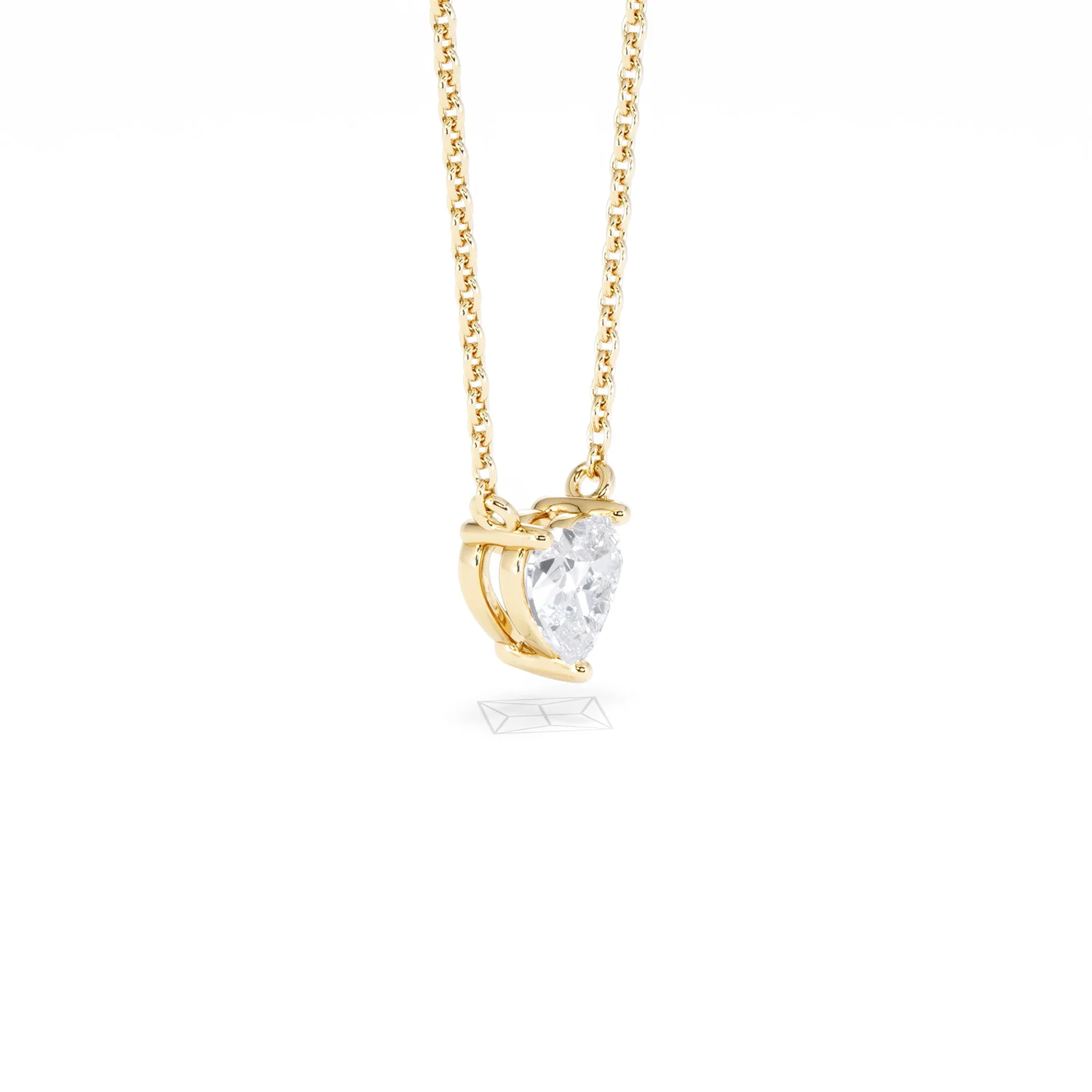 Wanderlust Floating Heart Cut Lab Diamond Solitaire Necklace 0.50ct H/SI in 9K Gold - Image 22