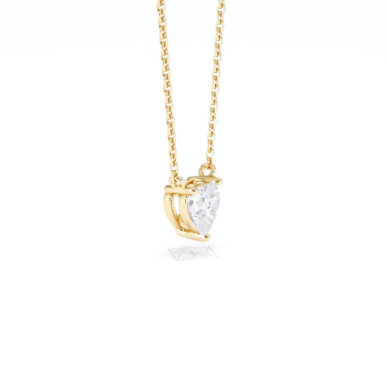 Wanderlust Floating Heart Cut Lab Diamond Solitaire Necklace 0.50ct H/SI in 9K Gold - Image 23
