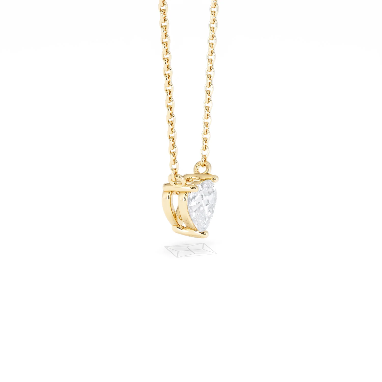 Wanderlust Floating Heart Cut Lab Diamond Solitaire Necklace 0.50ct H/SI in 9K Gold - Image 24