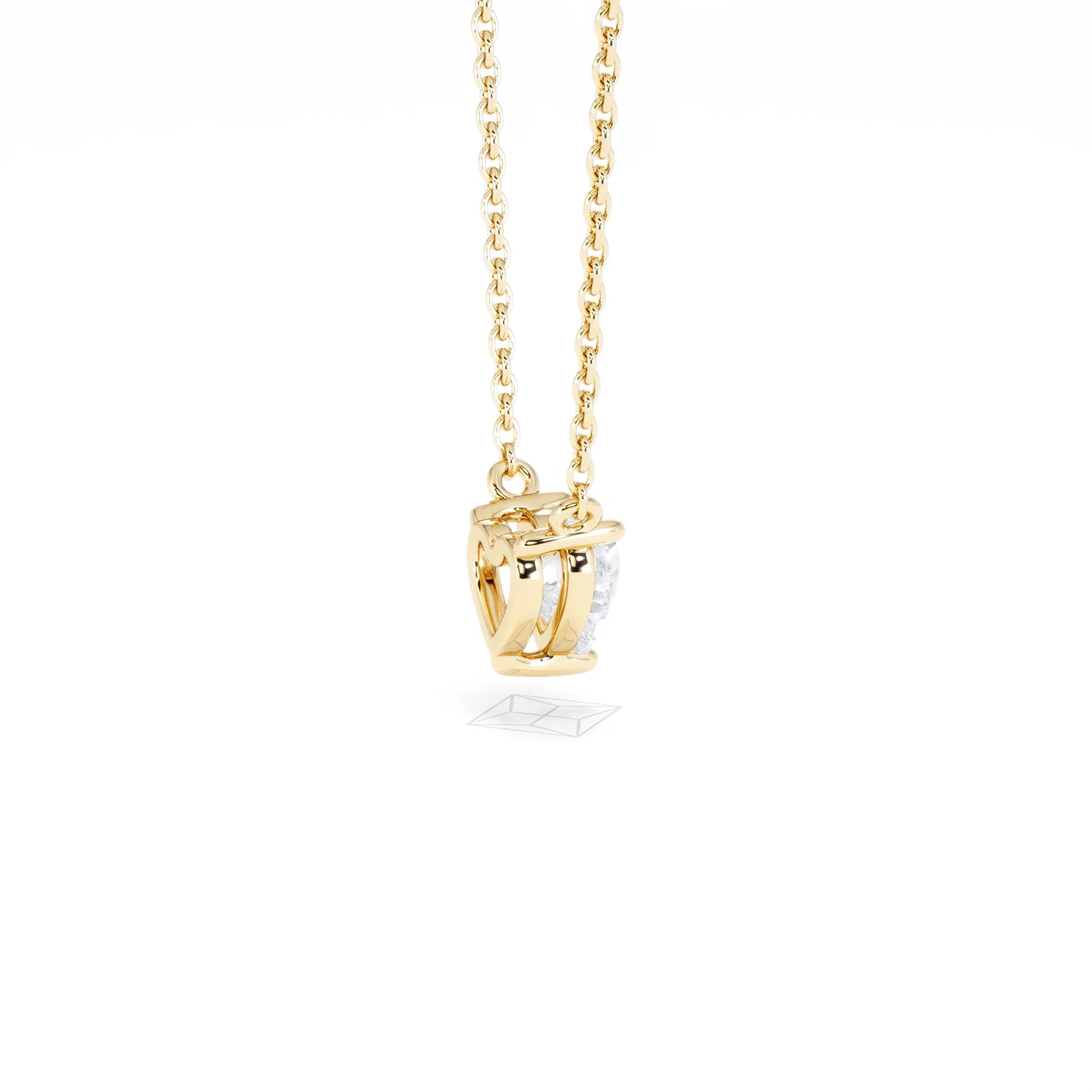 Wanderlust Floating Heart Cut Lab Diamond Solitaire Necklace 0.50ct H/SI in 9K Gold - Image 35