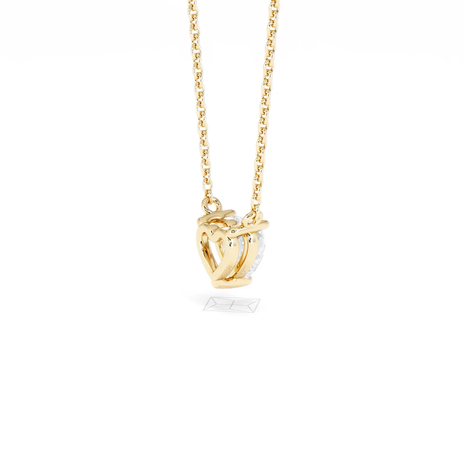 Wanderlust Floating Heart Cut Lab Diamond Solitaire Necklace 0.50ct H/SI in 9K Gold - Image 38