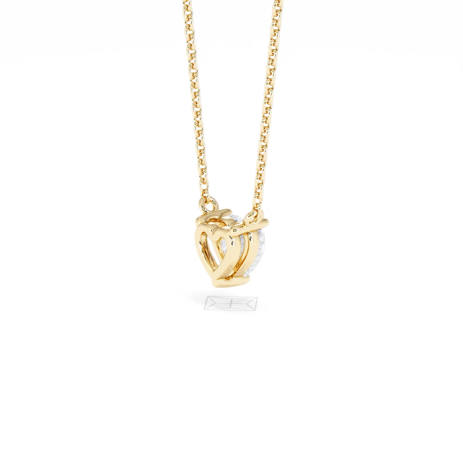 Wanderlust Floating Heart Cut Lab Diamond Solitaire Necklace 0.50ct H/SI in 9K Gold - Image 39