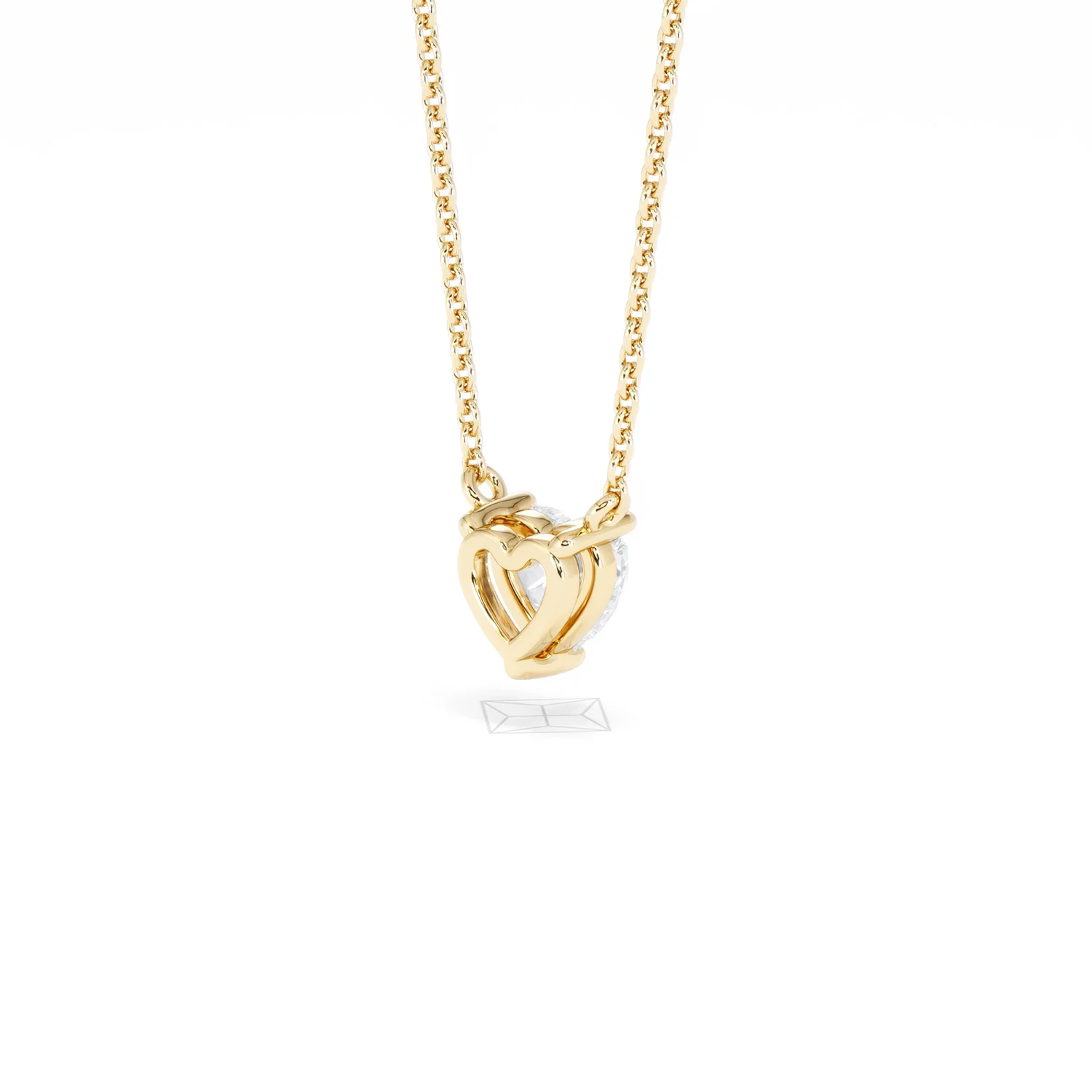 Wanderlust Floating Heart Cut Lab Diamond Solitaire Necklace 0.50ct H/SI in 9K Gold - Image 41