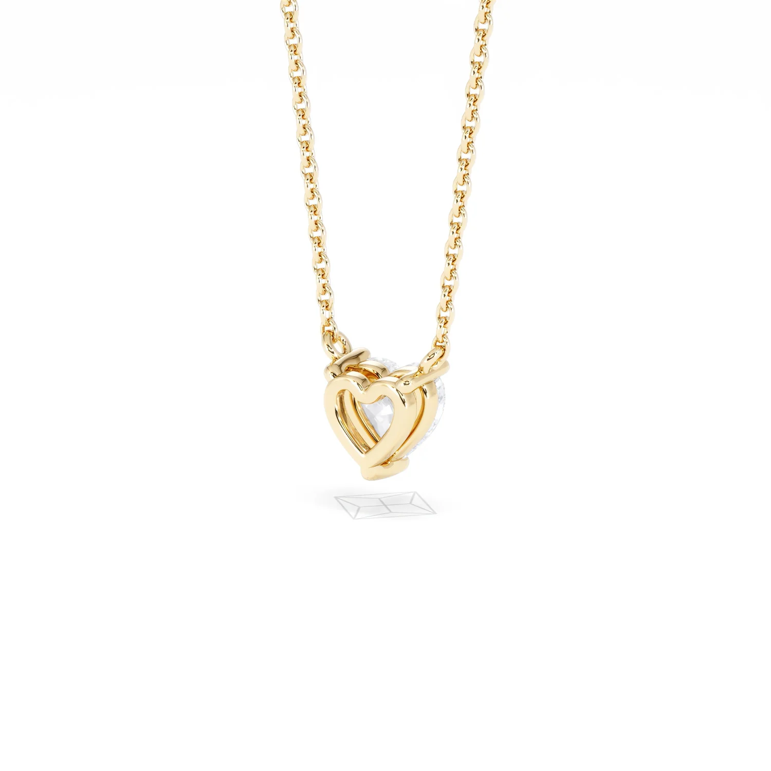 Wanderlust Floating Heart Cut Lab Diamond Solitaire Necklace 0.50ct H/SI in 9K Gold - Image 43