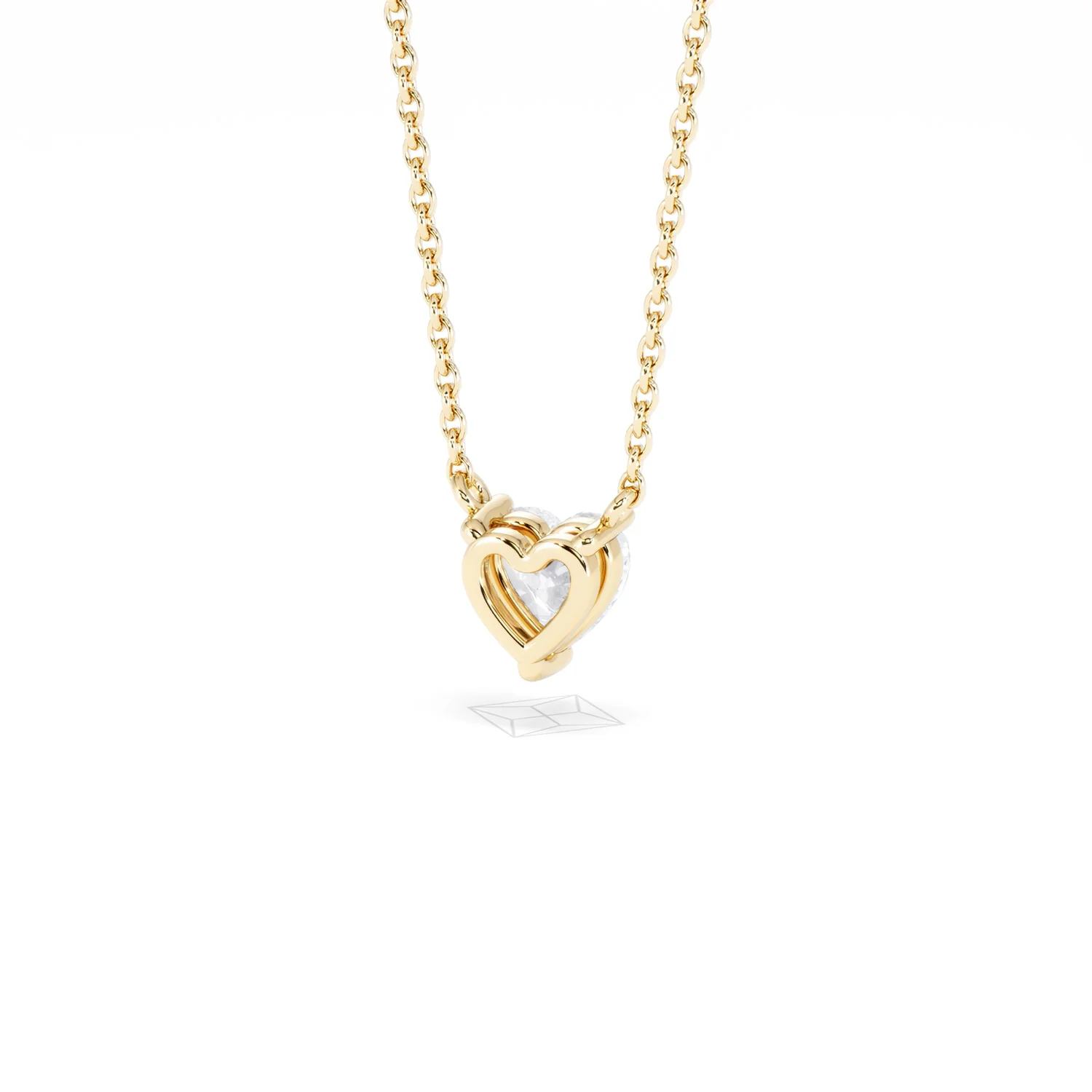 Wanderlust Floating Heart Cut Lab Diamond Solitaire Necklace 0.50ct H/SI in 9K Gold - Image 45